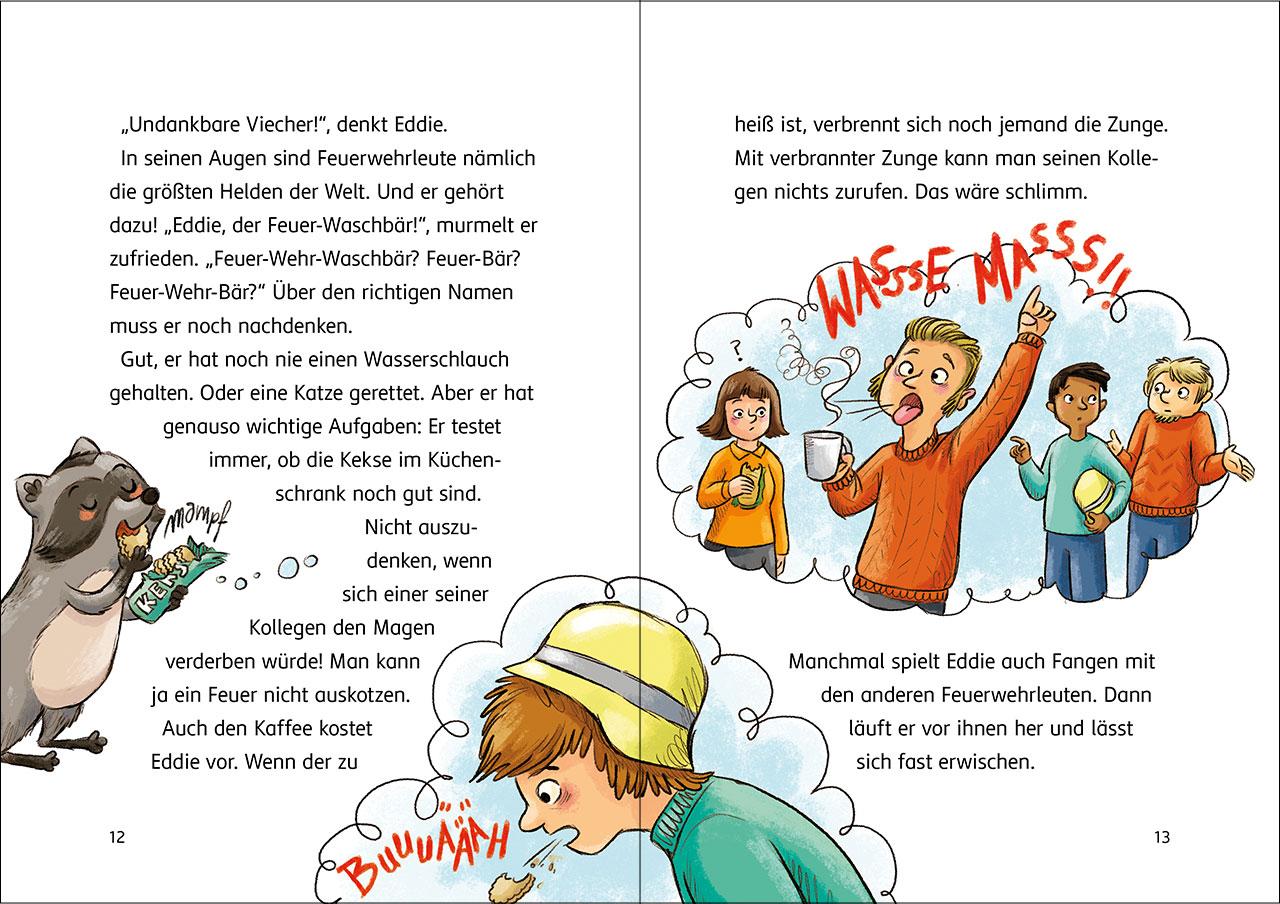 Beispielinhalt (Bild) Die Tier-Feuerwehr (Band 1) - Ein Waschbär greift ein