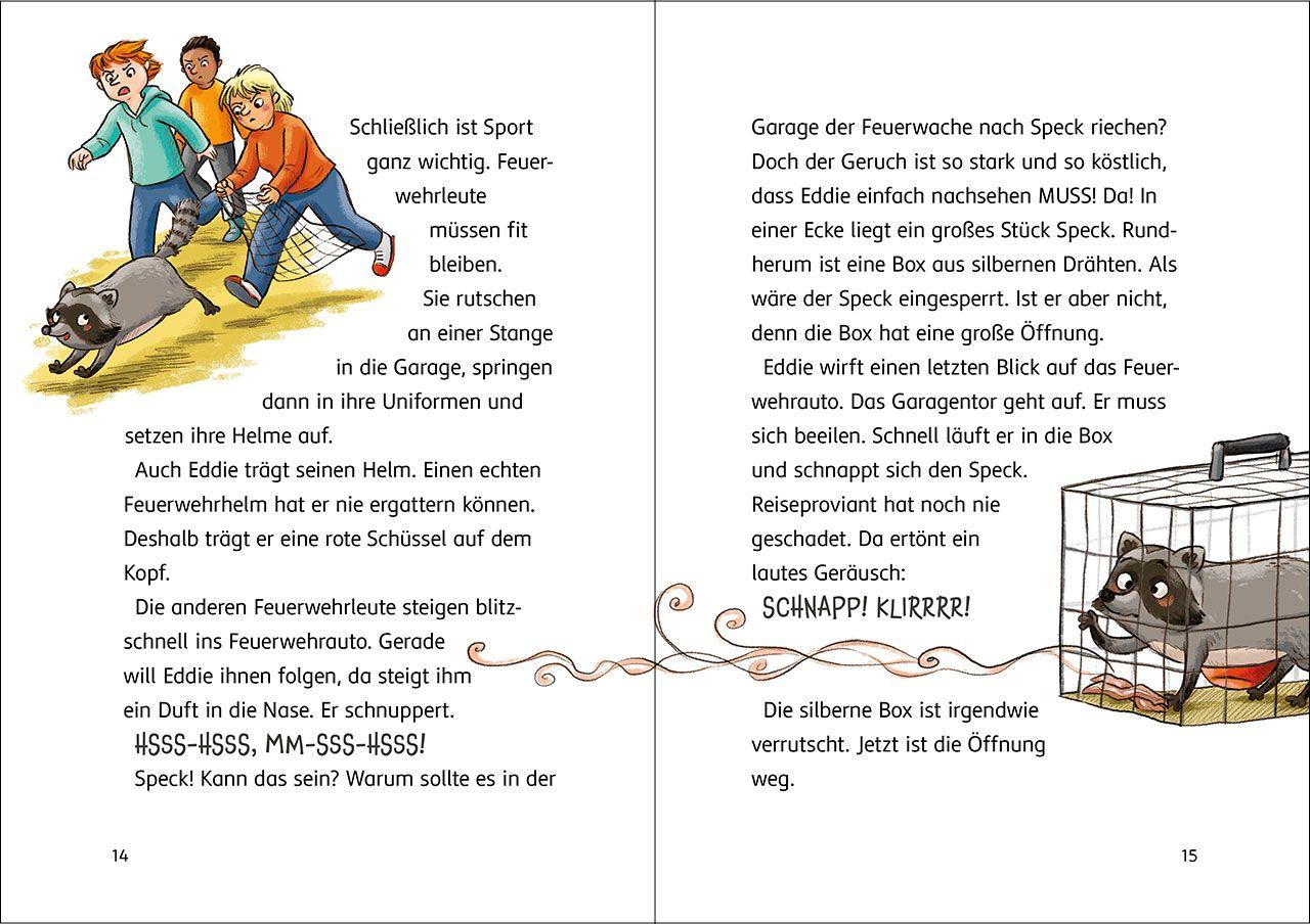 Beispielinhalt (Bild) Die Tier-Feuerwehr (Band 1) - Ein Waschbär greift ein