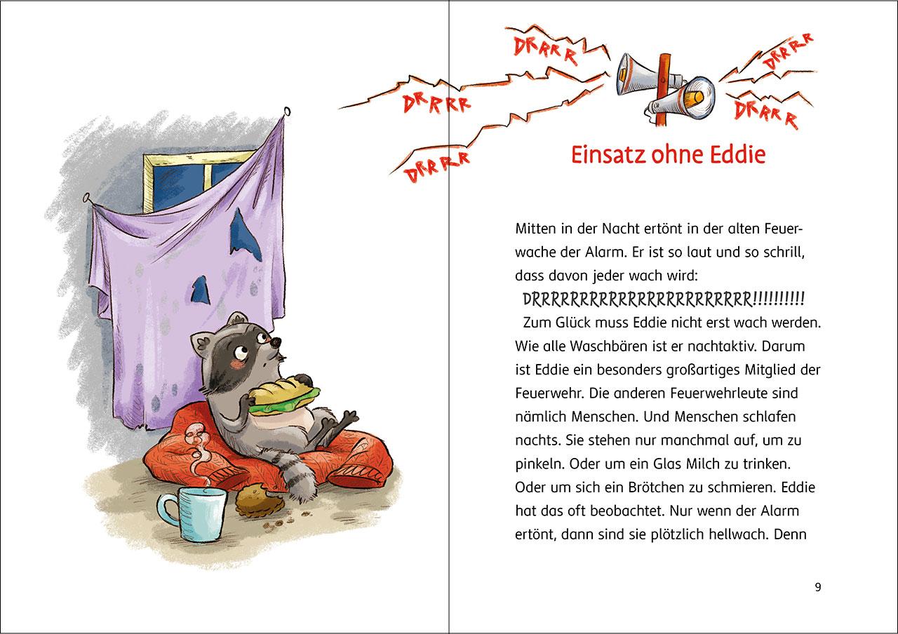 Beispielinhalt (Bild) Die Tier-Feuerwehr (Band 1) - Ein Waschbär greift ein