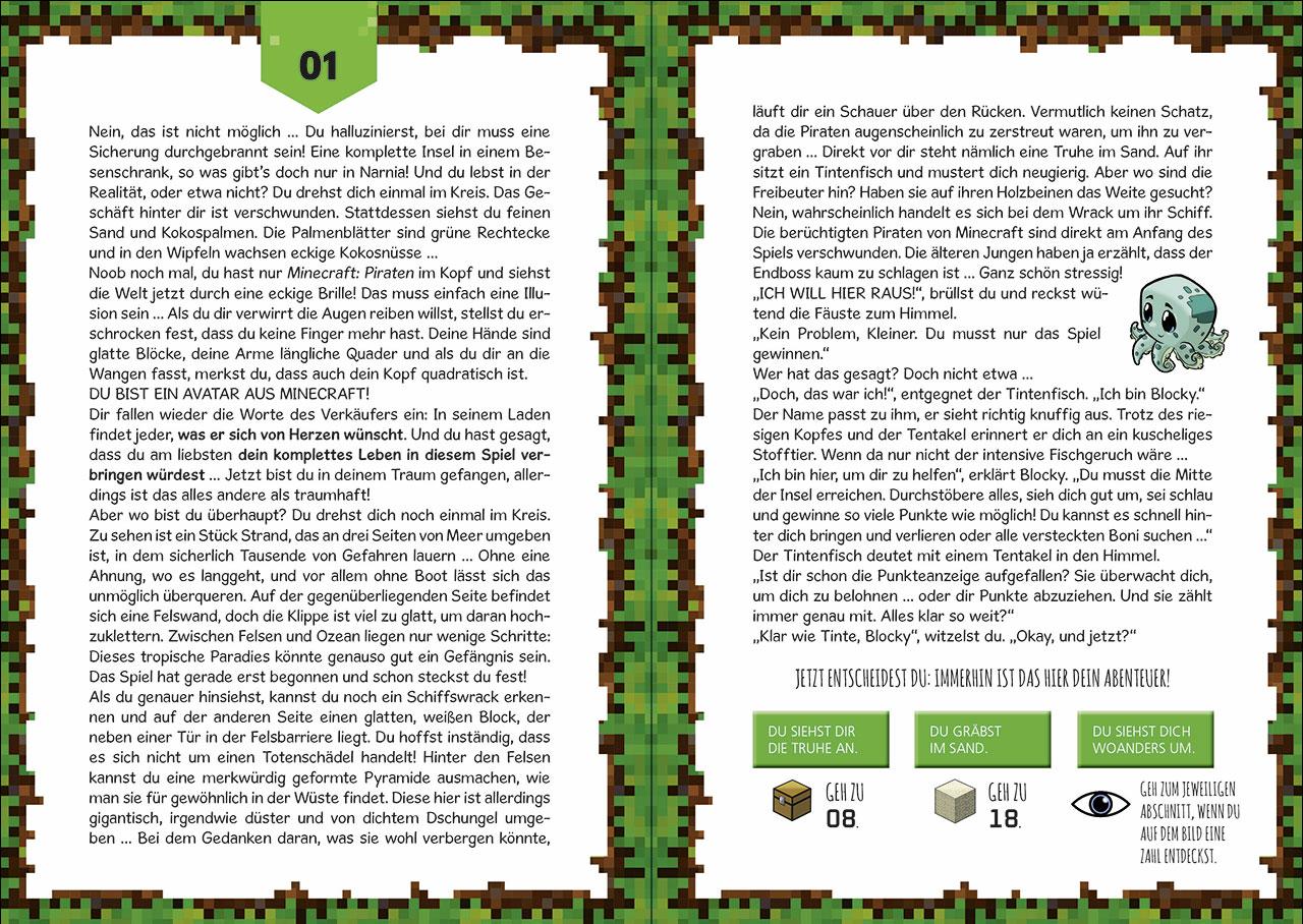 Beispielinhalt (Bild) Der Minecraft Code (Band 2) - Gefahr auf der Pixelinsel