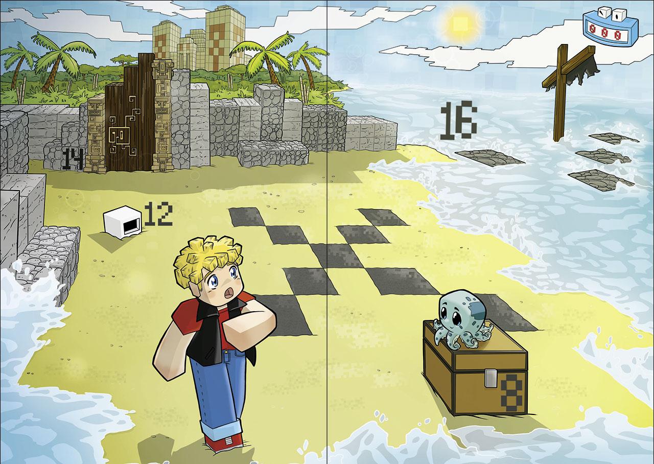 Beispielinhalt (Bild) Der Minecraft Code (Band 2) - Gefahr auf der Pixelinsel