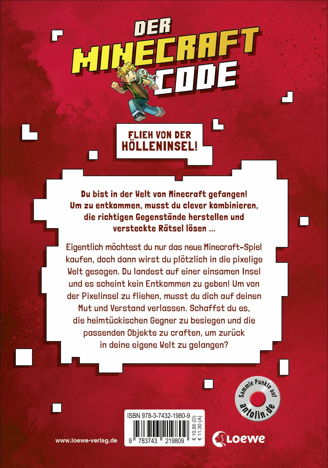 Rückseitencover Der Minecraft Code (Band 2) - Gefahr auf der Pixelinsel