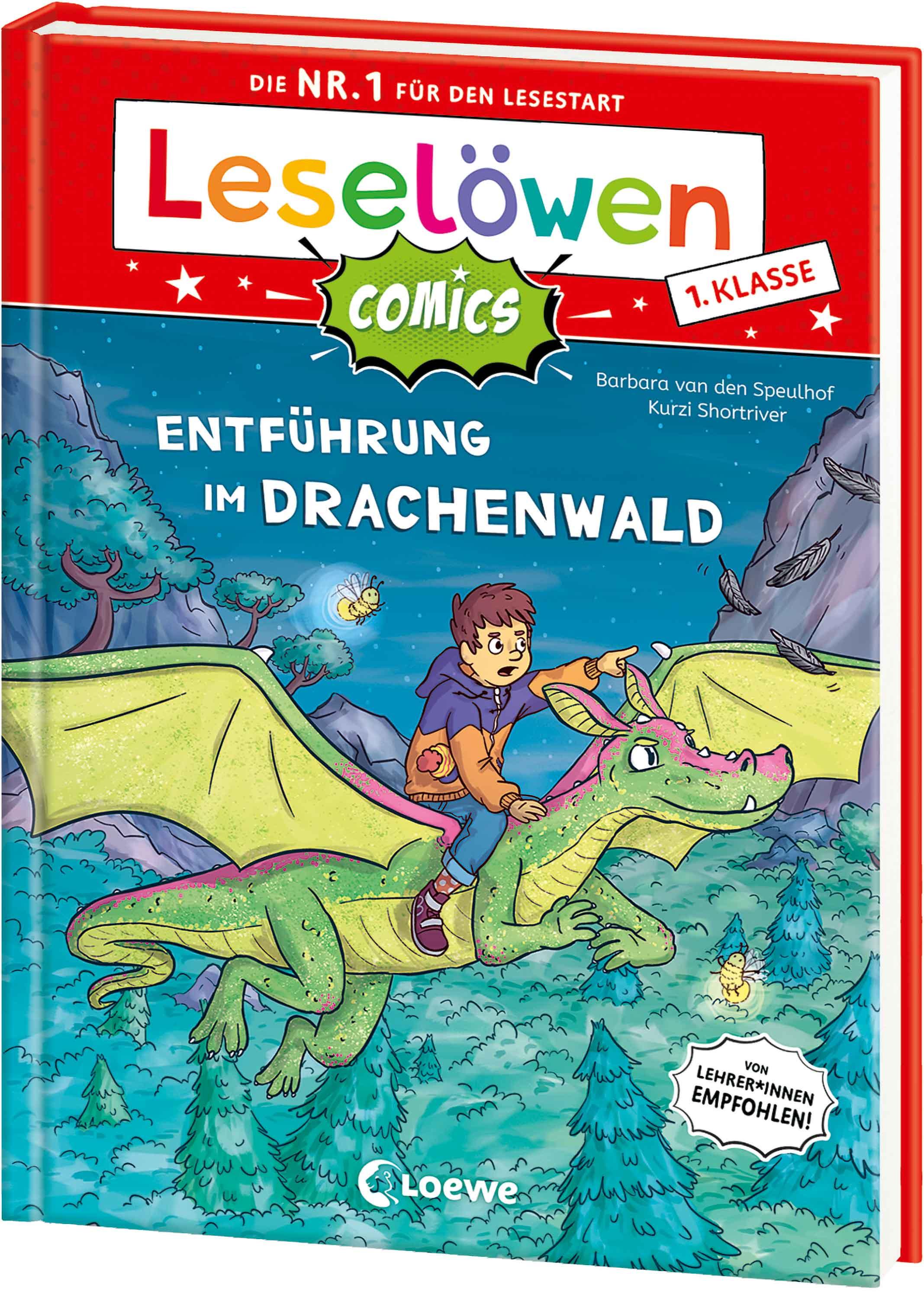Vorderes Coverbild Leselöwen Comics 1. Klasse - Entführung im Drachenwald