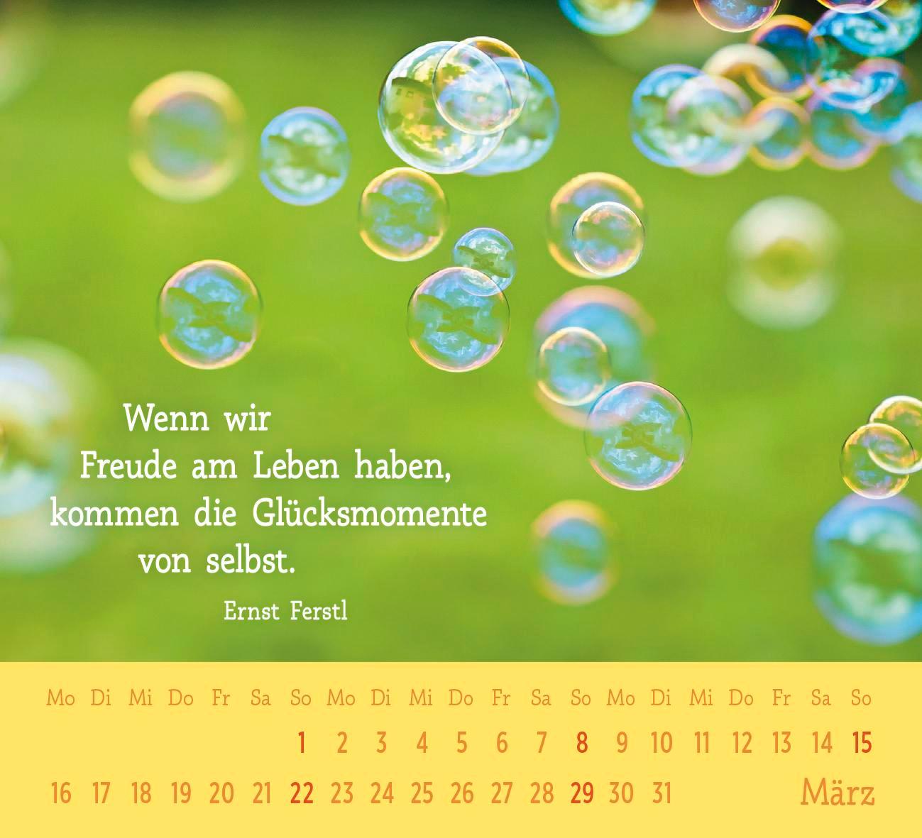Beispielinhalt (Bild) Mini-Kalender 2026: Der kleine Glückskalender