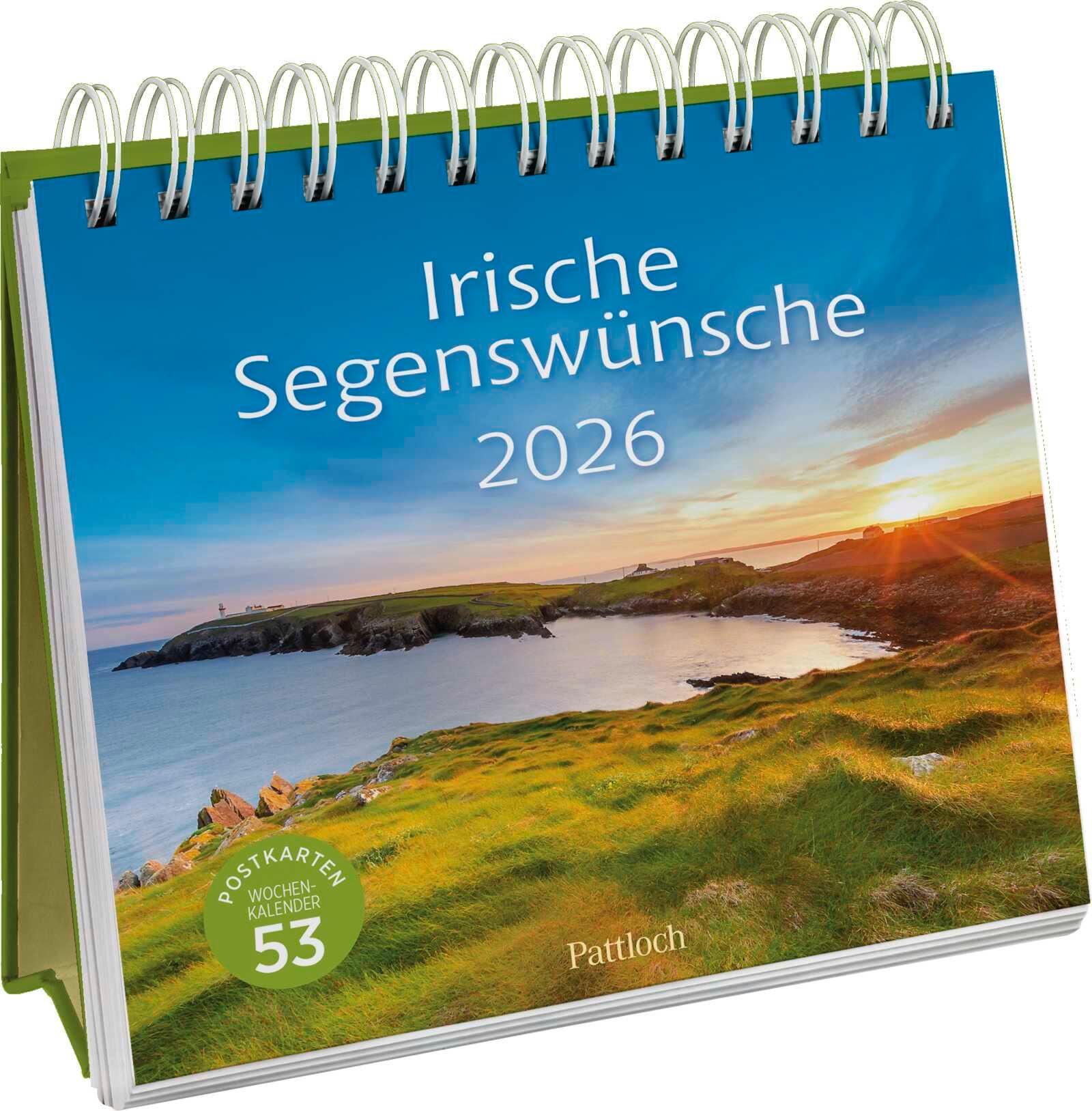 Vorderes Coverbild Postkartenkalender 2026: Irische Segenswünsche