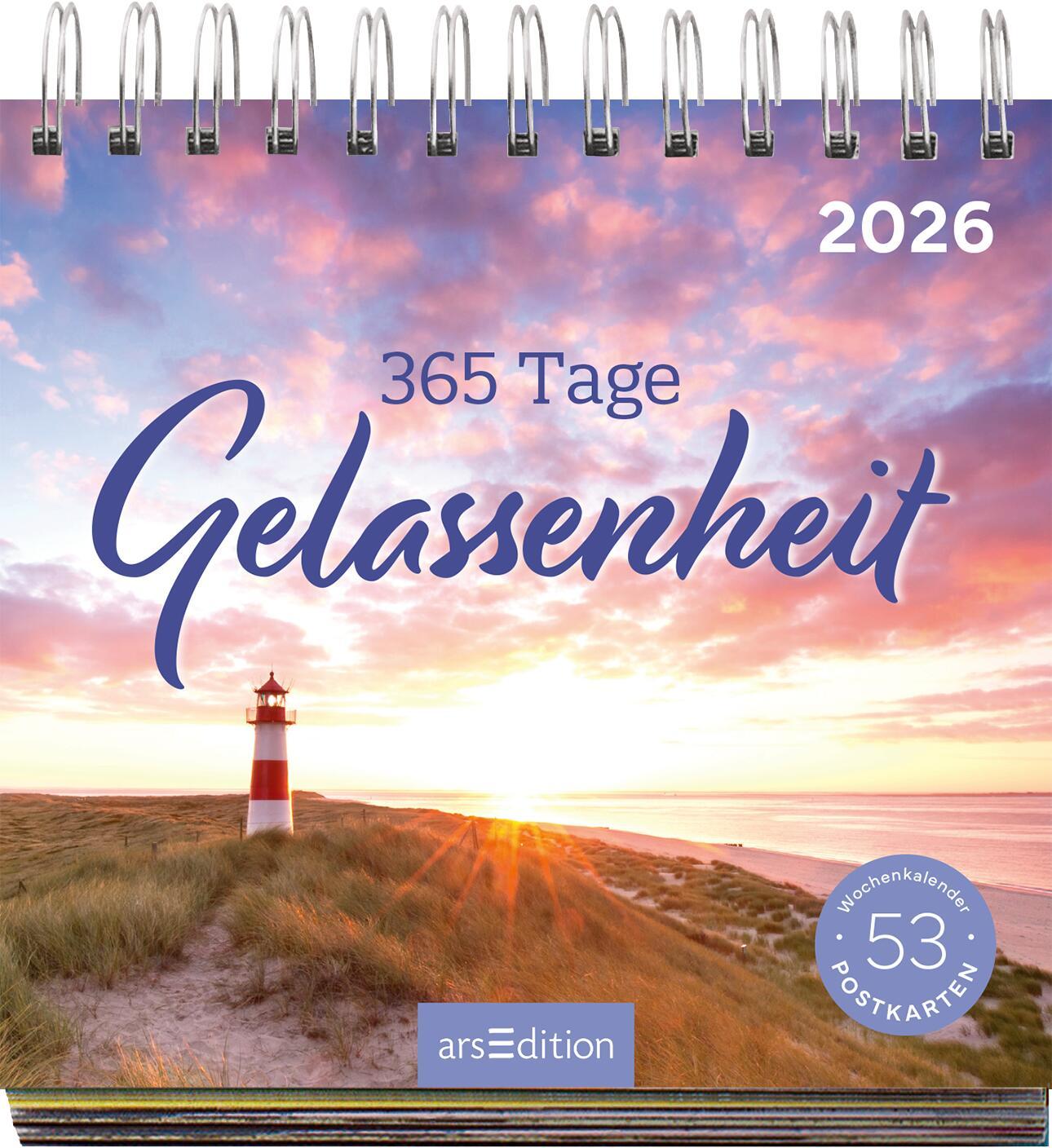 Beispielinhalt (Bild) Postkartenkalender 365 Tage Gelassenheit 2026