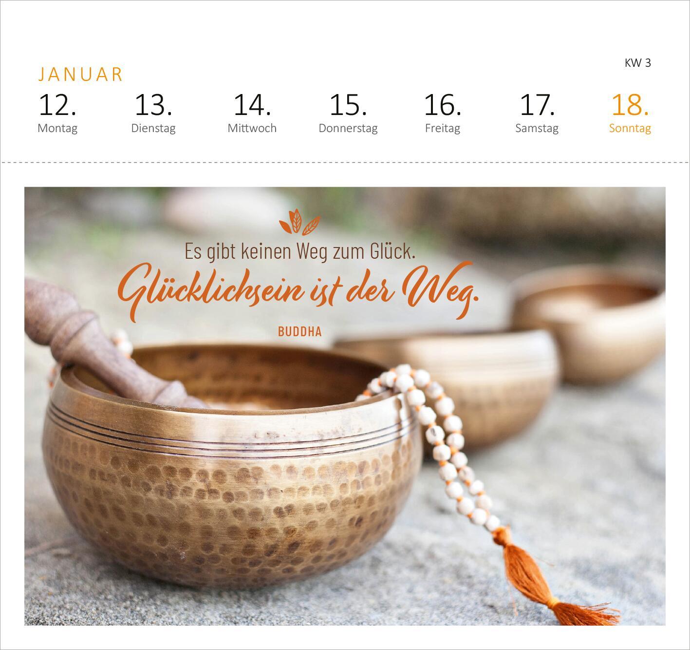 Beispielinhalt (Bild) Postkartenkalender 365 Tage Gelassenheit 2026