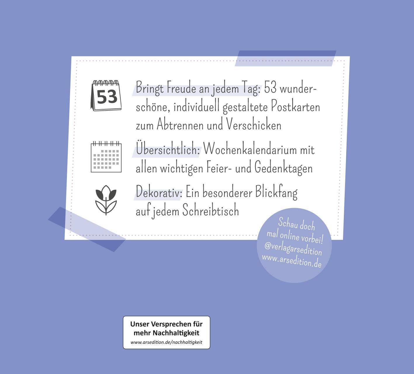 Rückseitencover Postkartenkalender 365 Tage Gelassenheit 2026