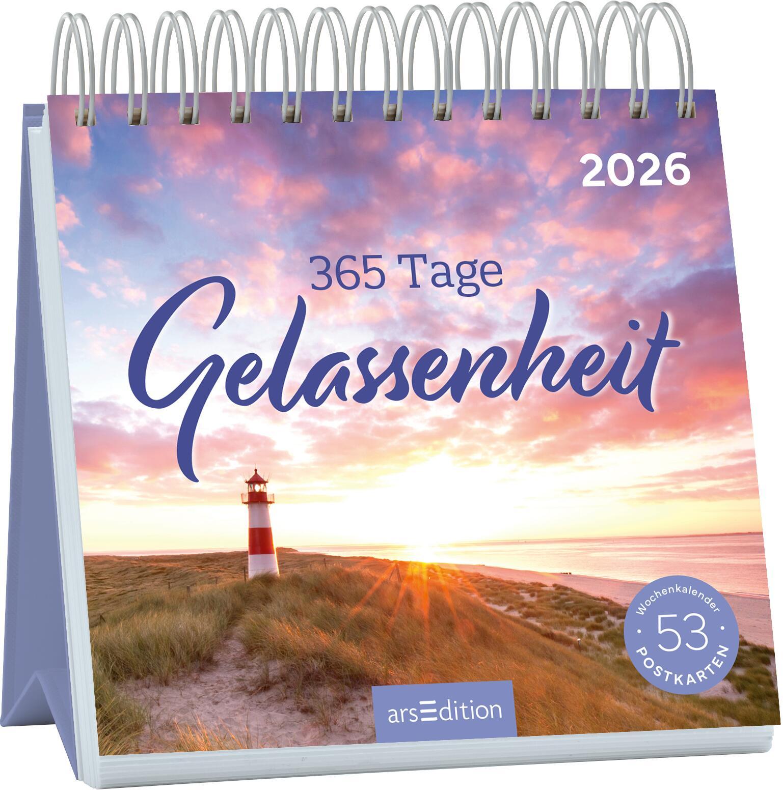 Vorderes Coverbild Postkartenkalender 365 Tage Gelassenheit 2026