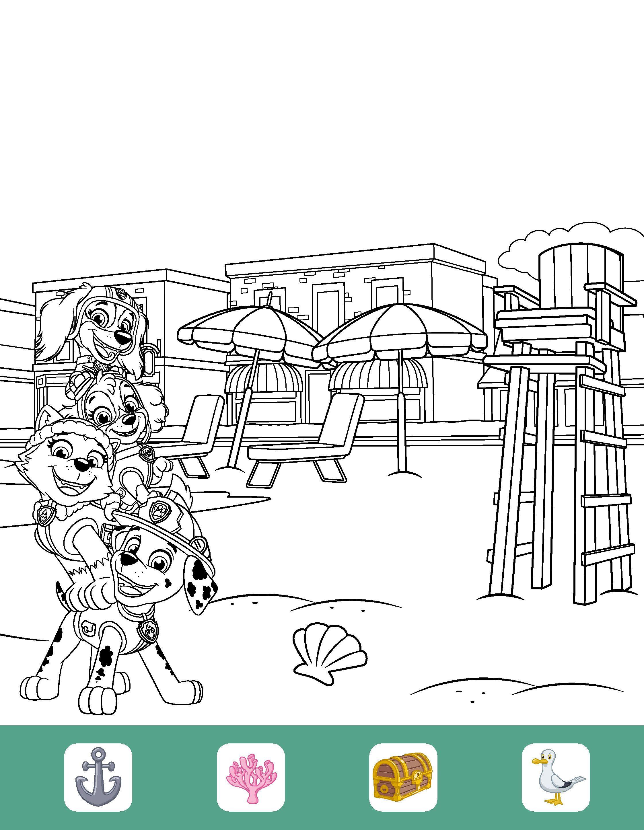 Beispielinhalt (Bild) PAW Patrol Malbuch mit Zauberseiten