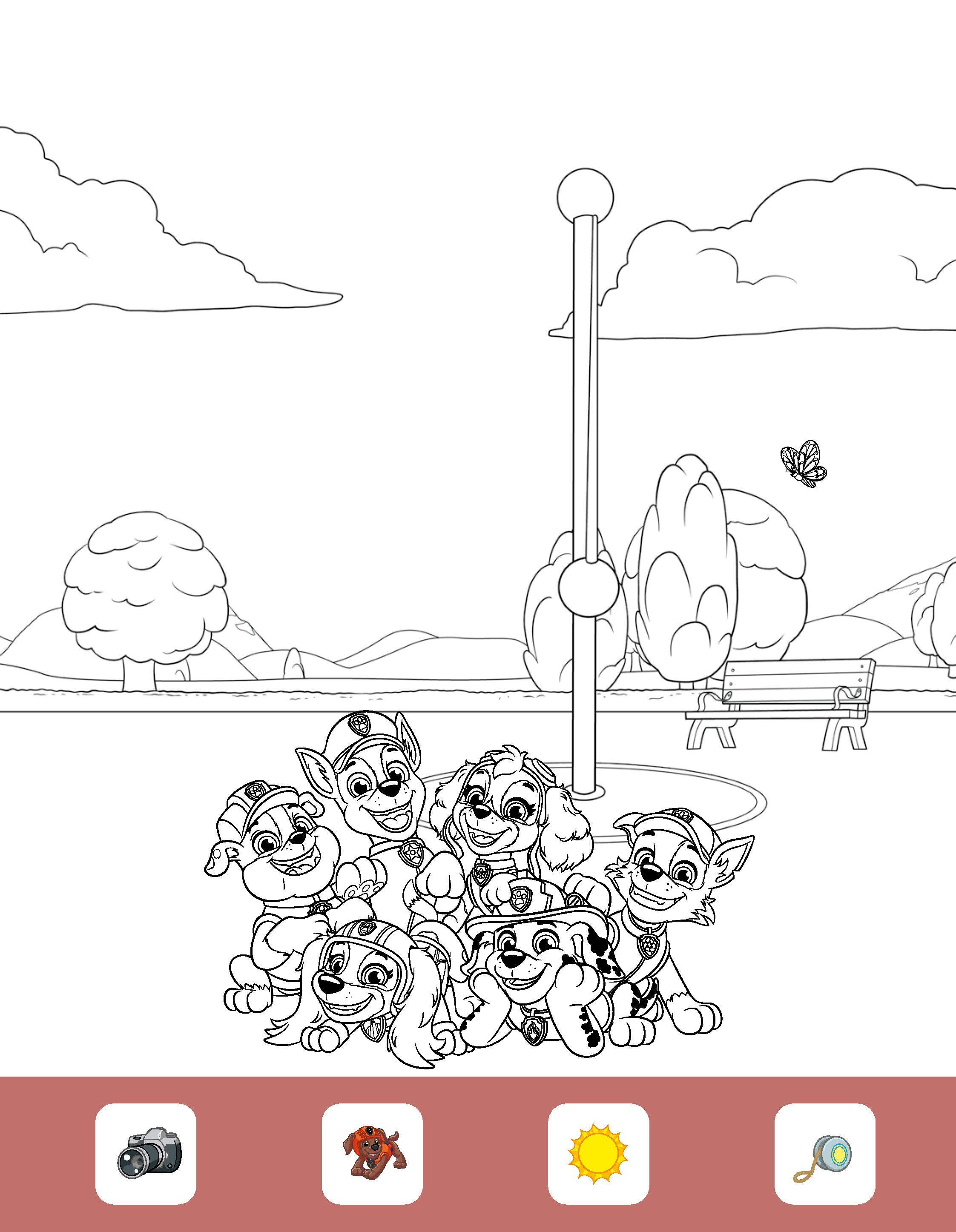 Beispielinhalt (Bild) PAW Patrol Malbuch mit Zauberseiten