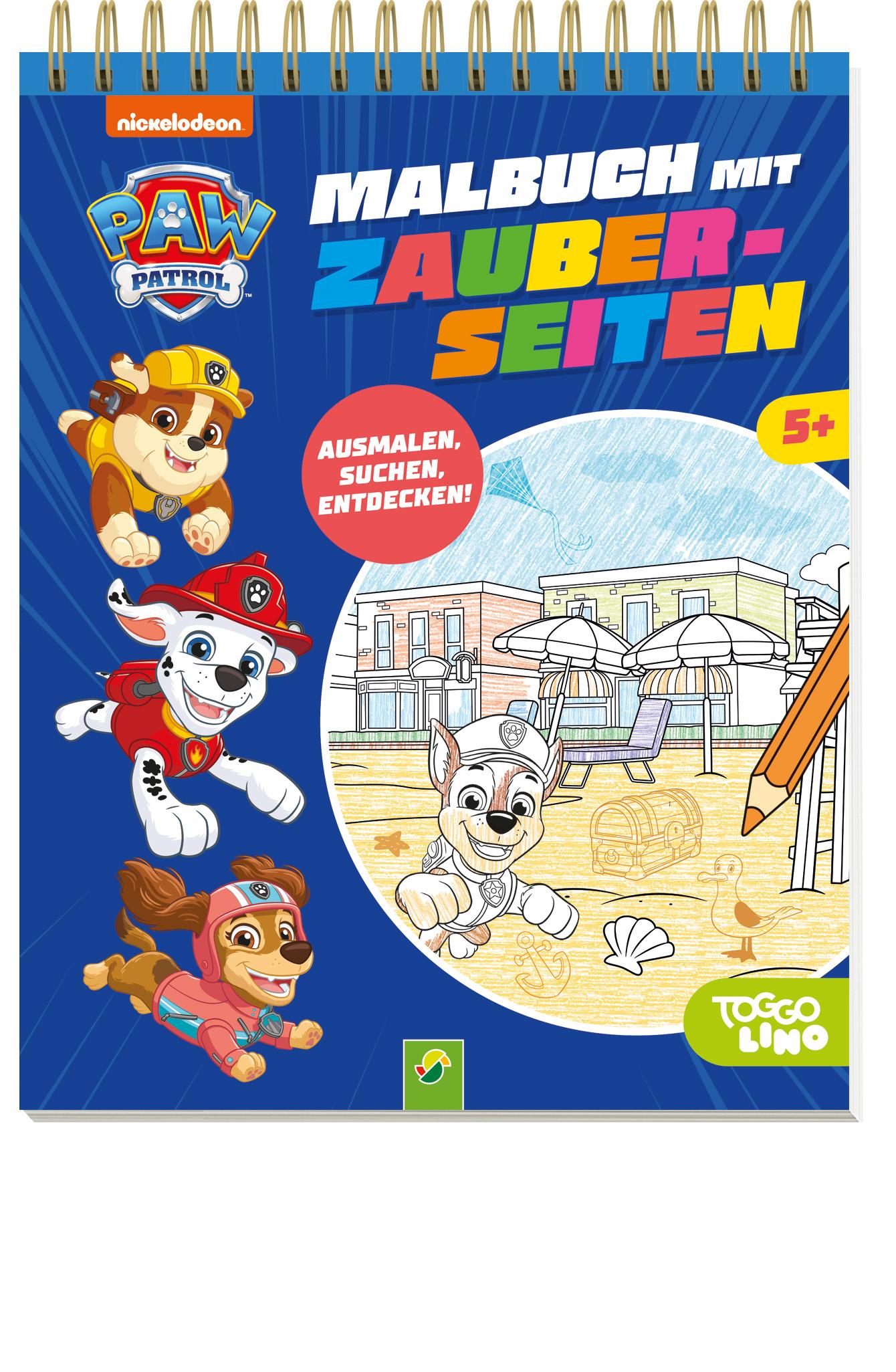 Vorderes Coverbild PAW Patrol Malbuch mit Zauberseiten