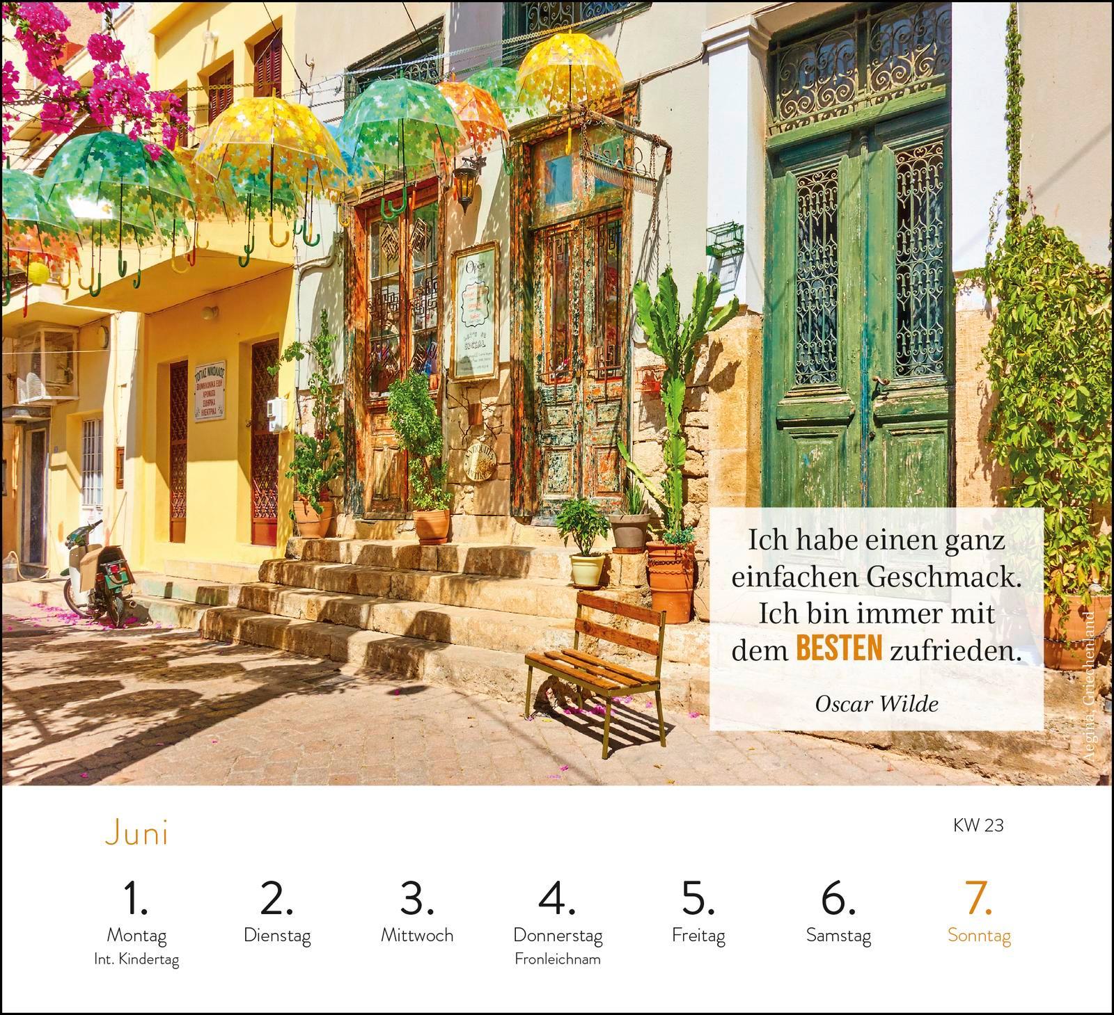 Beispielinhalt (Bild) Wochenkalender 2026: Sehnsuchtsorte