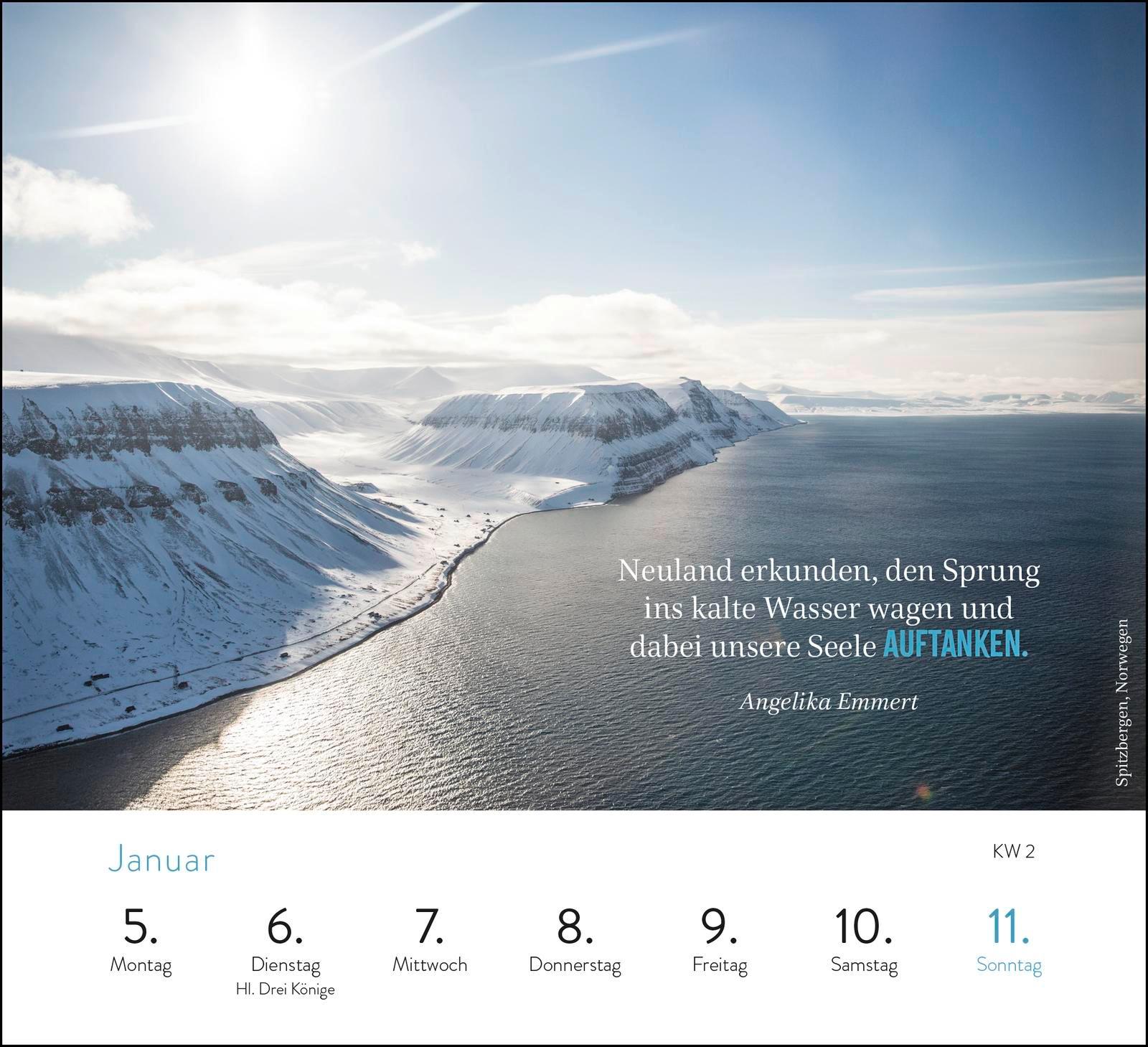 Beispielinhalt (Bild) Wochenkalender 2026: Sehnsuchtsorte