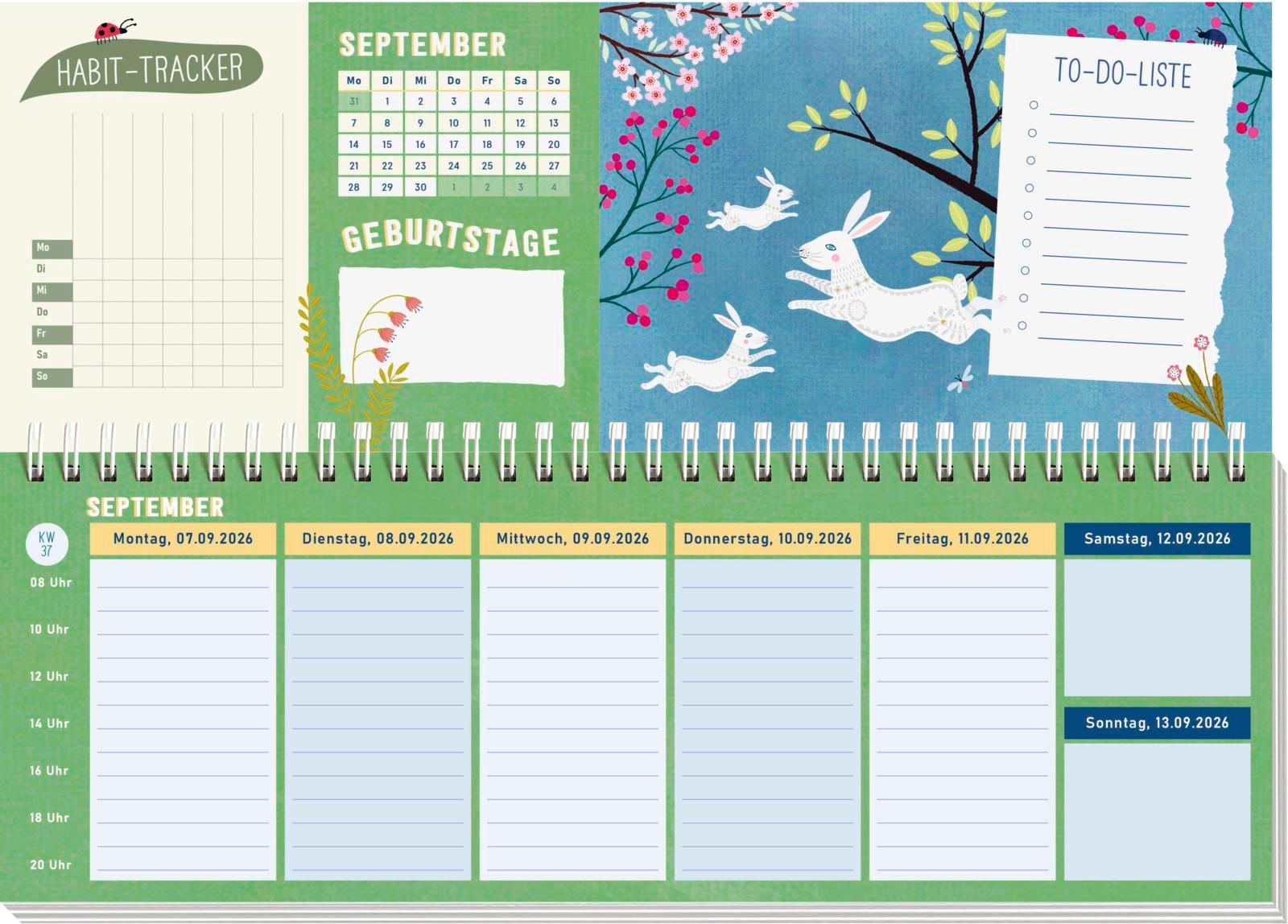 Beispielinhalt (Bild) Tischkalender 2026 quer: Lebe wild und voller Wunder