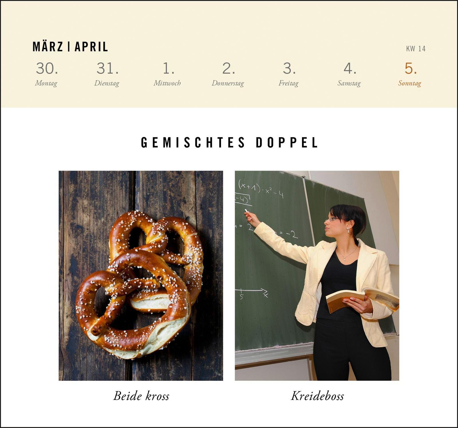 Beispielinhalt (Bild) Postkartenkalender 2026: Gemischtes Doppel