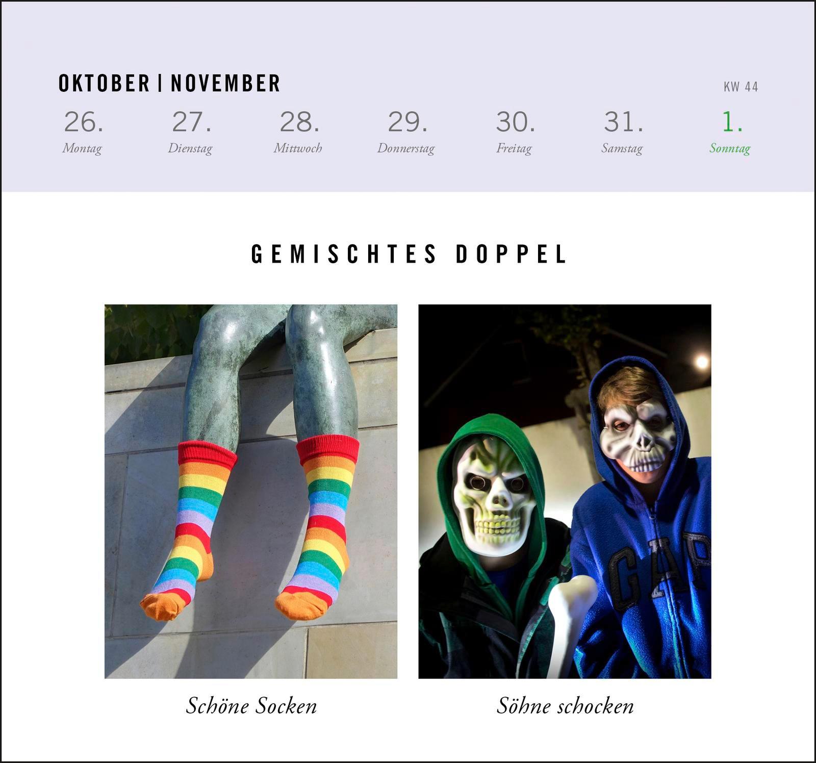 Beispielinhalt (Bild) Postkartenkalender 2026: Gemischtes Doppel