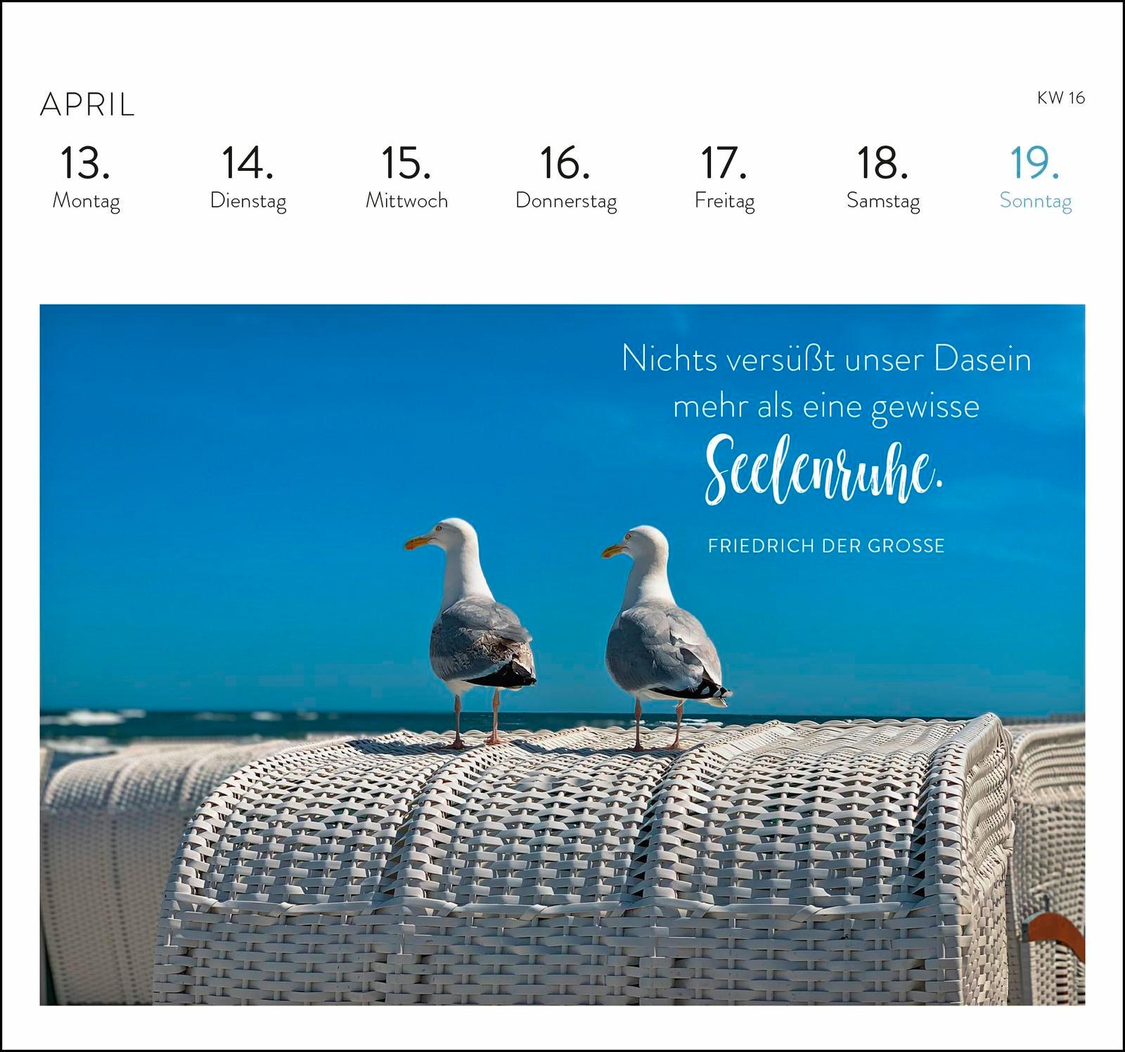 Beispielinhalt (Bild) Postkartenkalender 2026: Träume vom Meer