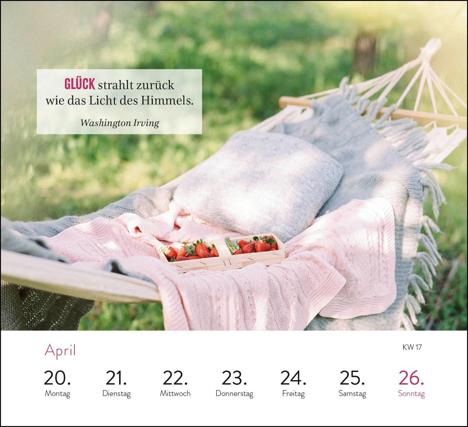 Beispielinhalt (Bild) Wochenkalender 2026: Glücksmomente für jeden Tag