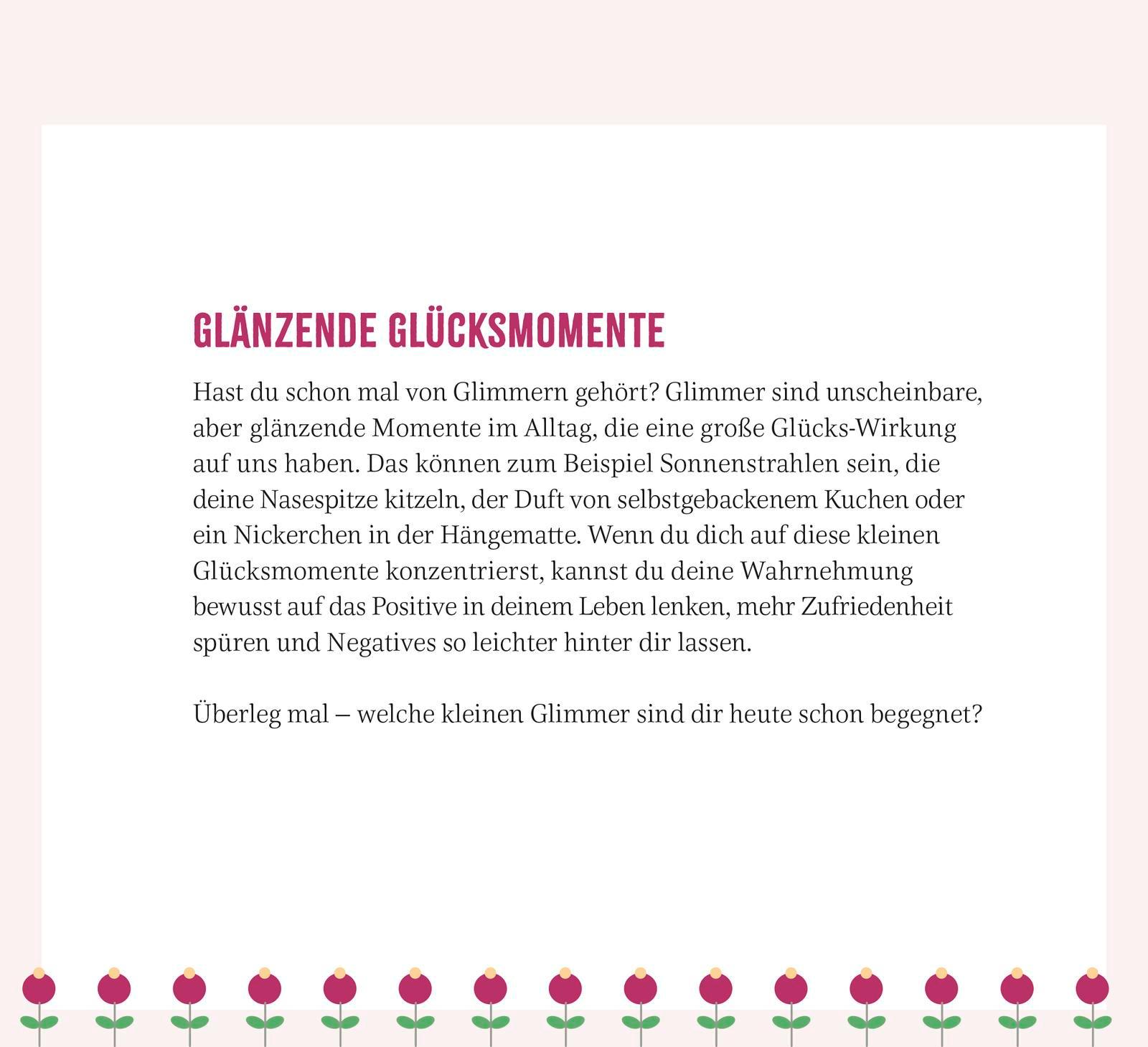 Beispielinhalt (Bild) Wochenkalender 2026: Glücksmomente für jeden Tag