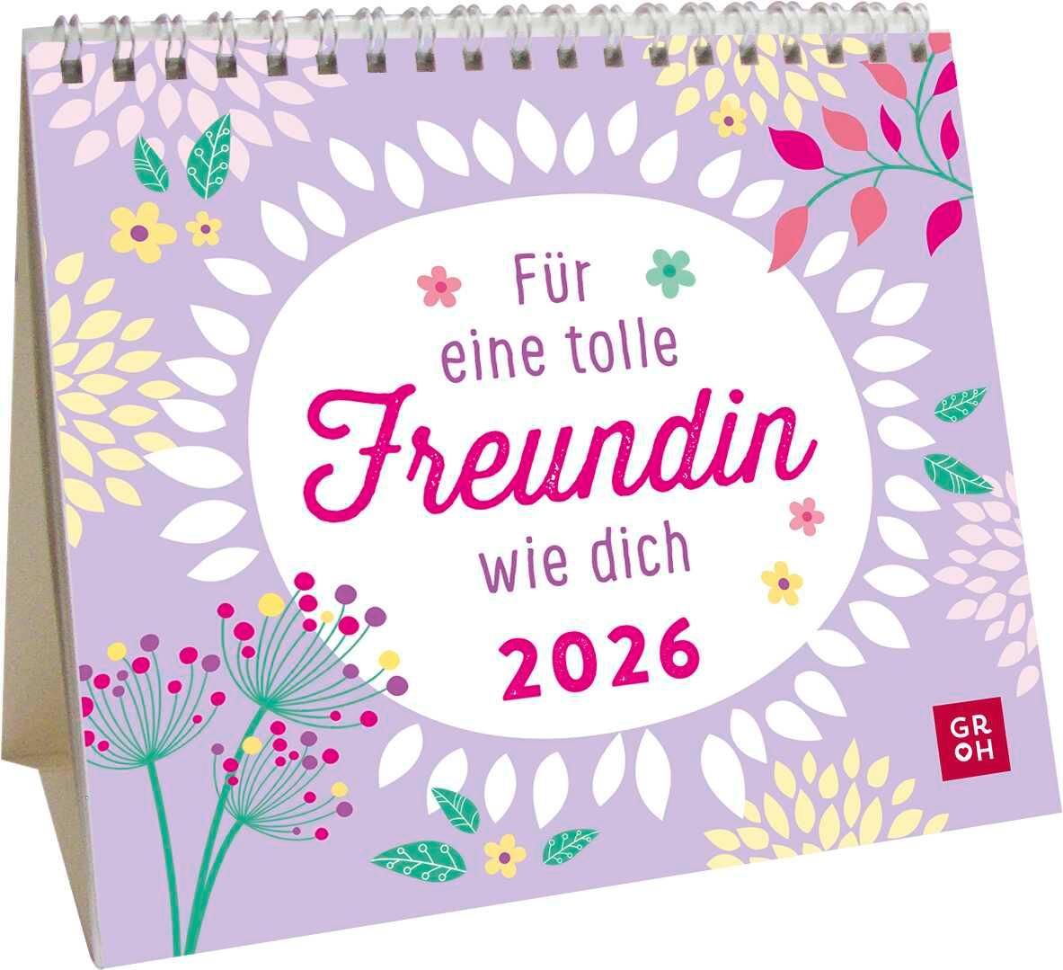 Vorderes Coverbild Mini-Kalender 2026: Für eine tolle Freundin wie dich