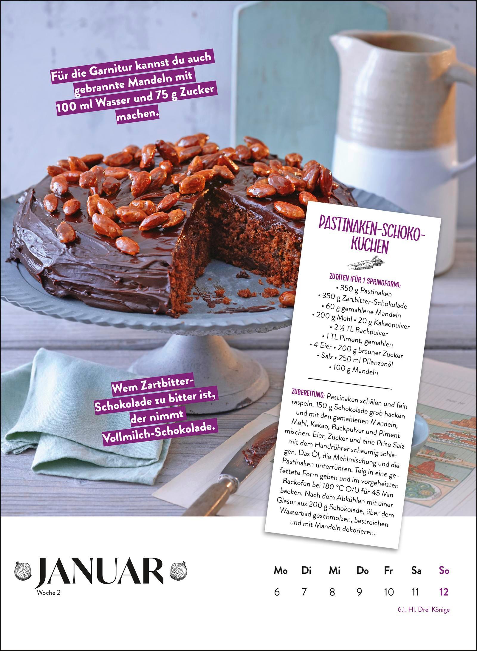 Beispielinhalt (Bild) Wochenkalender 2026: Obst und Gemüse haben immer Saison