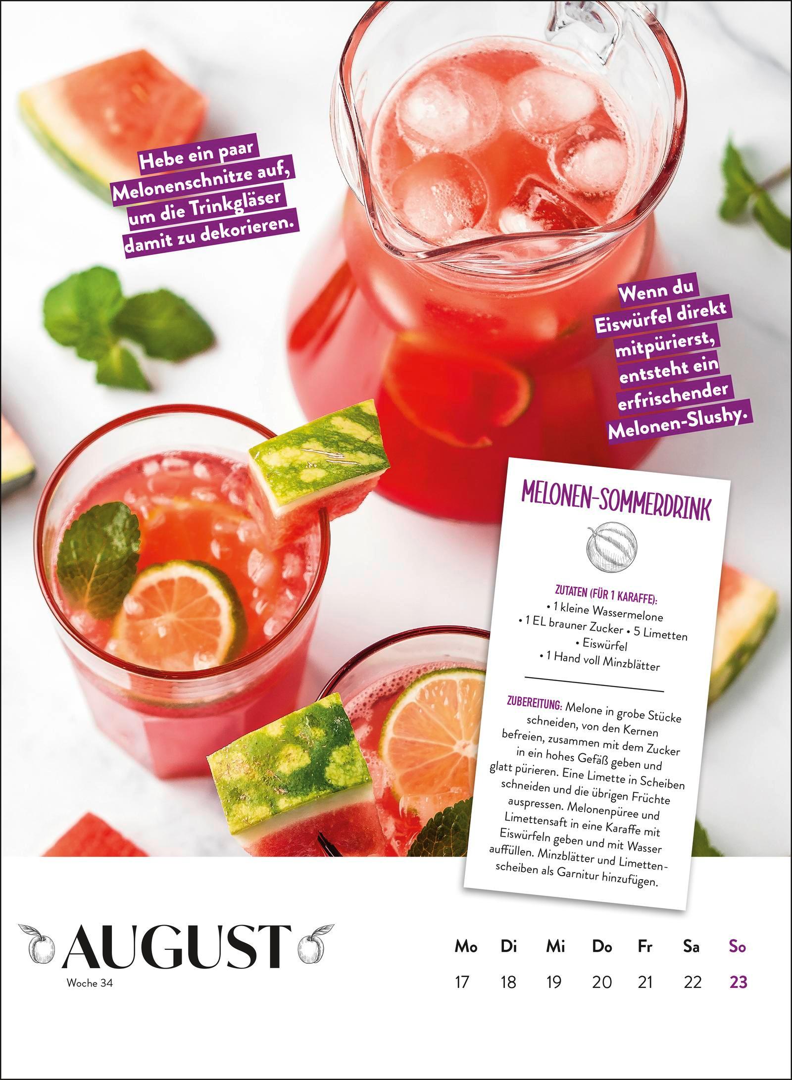 Beispielinhalt (Bild) Wochenkalender 2026: Obst und Gemüse haben immer Saison