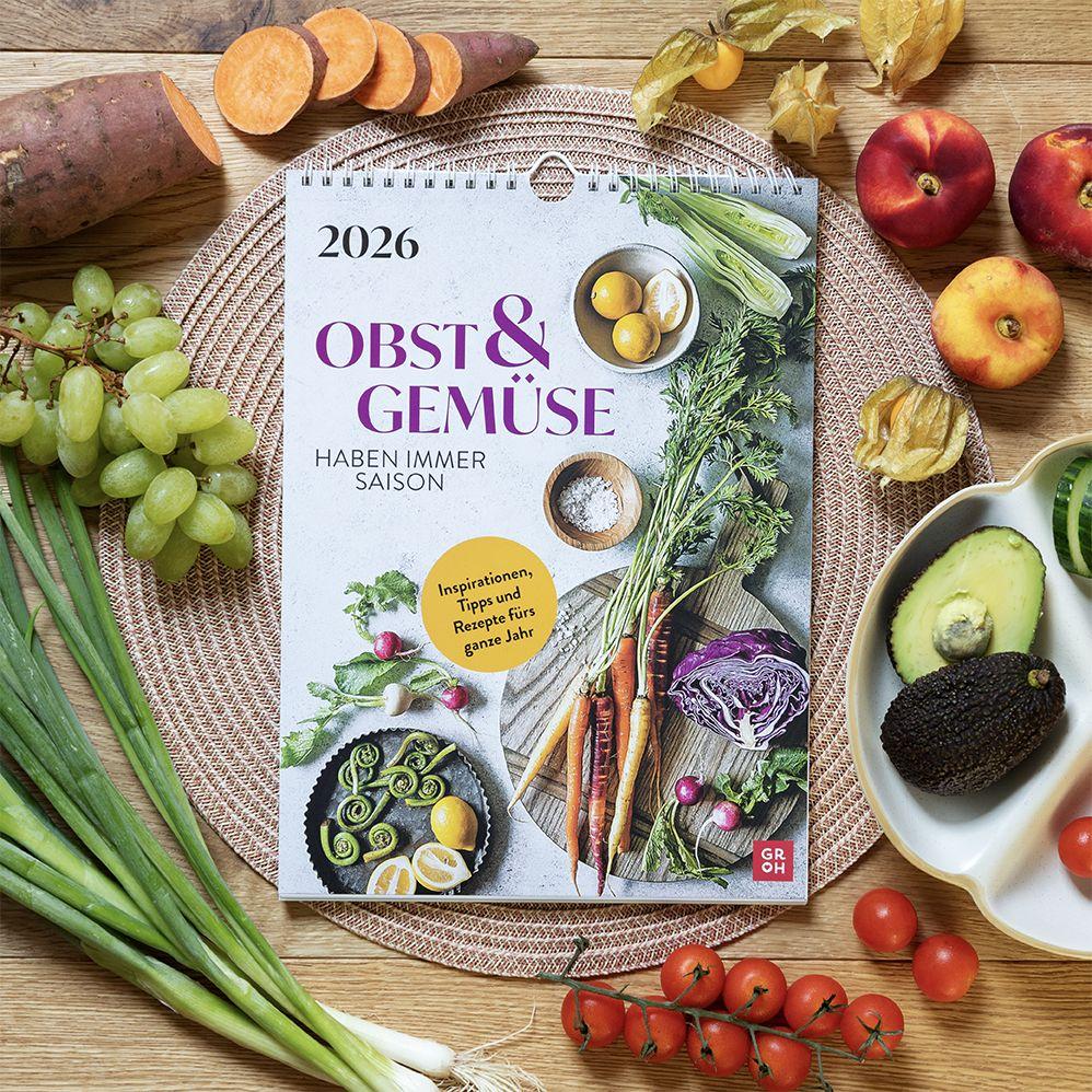Beispielinhalt (Bild) Wochenkalender 2026: Obst und Gemüse haben immer Saison