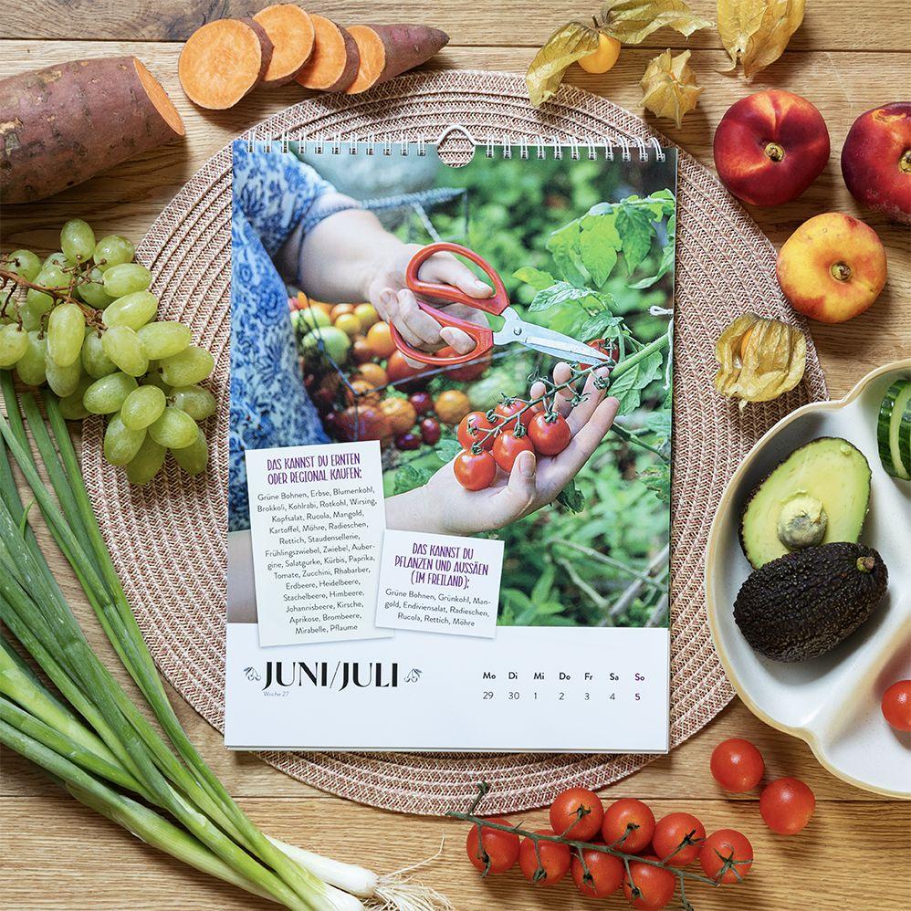 Beispielinhalt (Bild) Wochenkalender 2026: Obst und Gemüse haben immer Saison