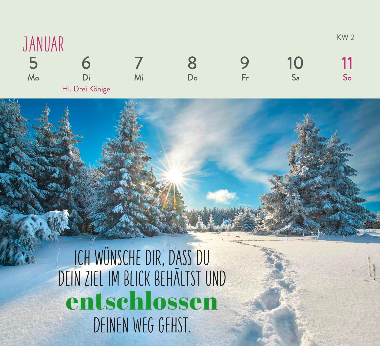 Beispielinhalt (Bild) Mini-Wochenkalender 2026: Herzenswünsche für dich