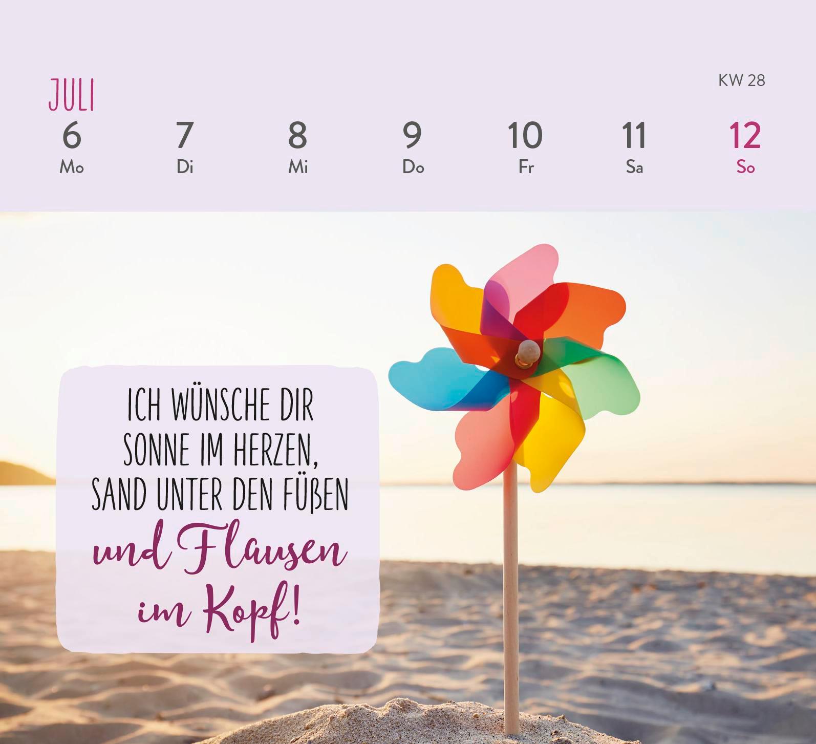 Beispielinhalt (Bild) Mini-Wochenkalender 2026: Herzenswünsche für dich