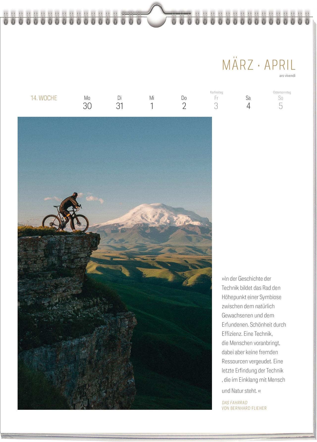 Beispielinhalt (Bild) Literarischer Fahrrad - Kalender 2026