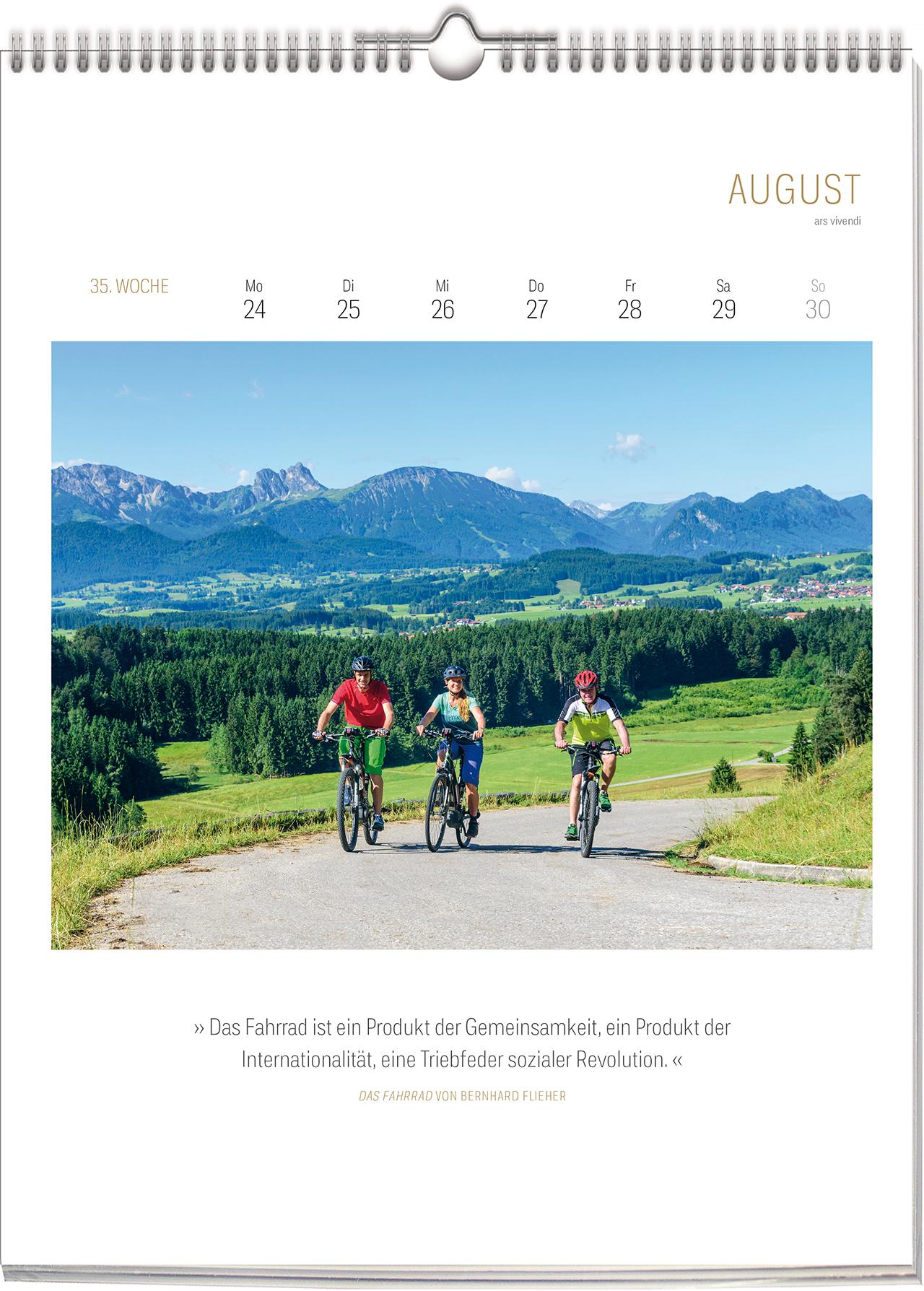 Beispielinhalt (Bild) Literarischer Fahrrad - Kalender 2026