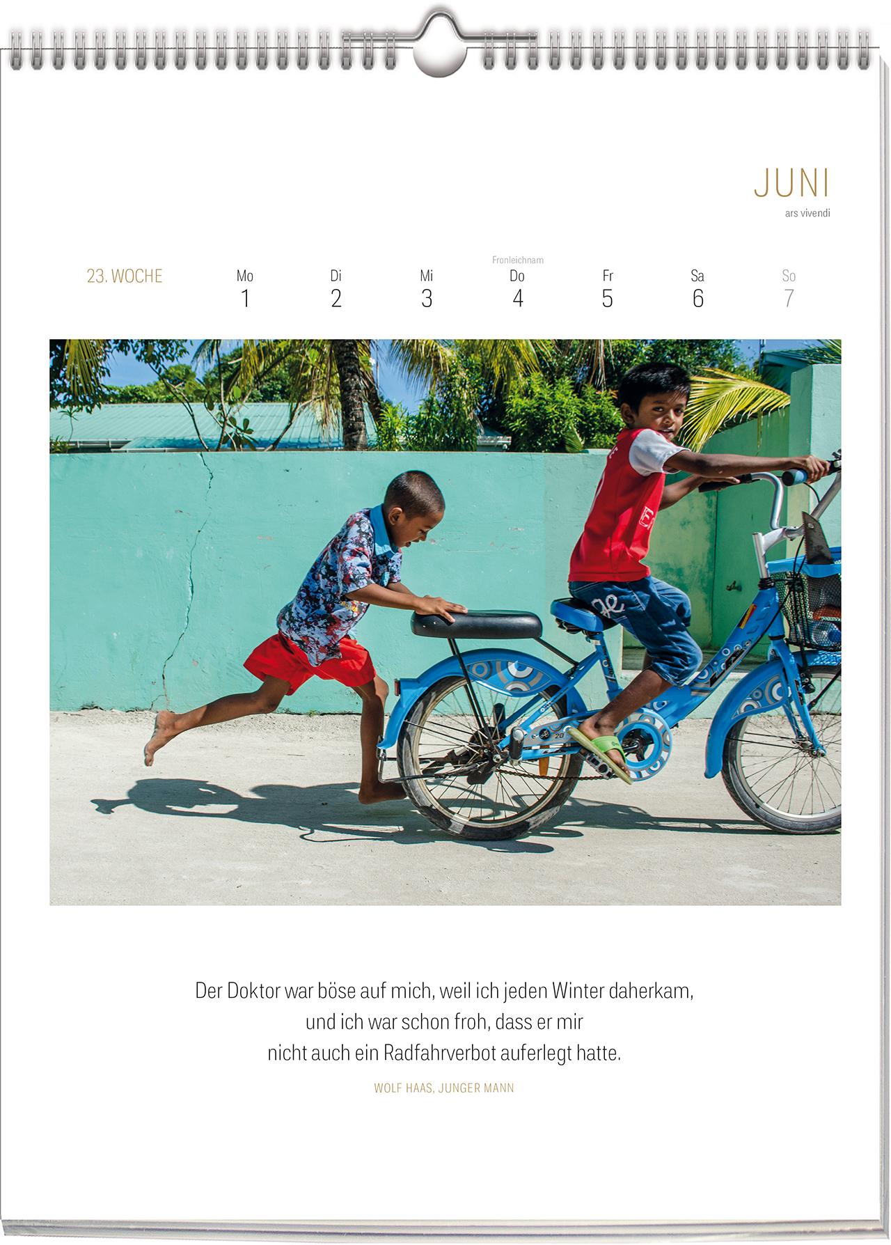 Beispielinhalt (Bild) Literarischer Fahrrad - Kalender 2026