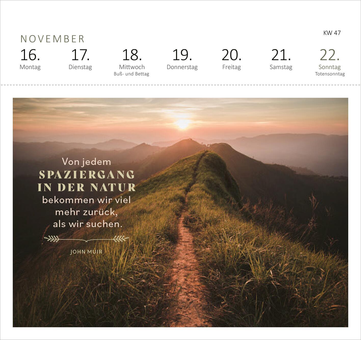 Beispielinhalt (Bild) Postkartenkalender 365 Tage Sonne im Herzen 2026