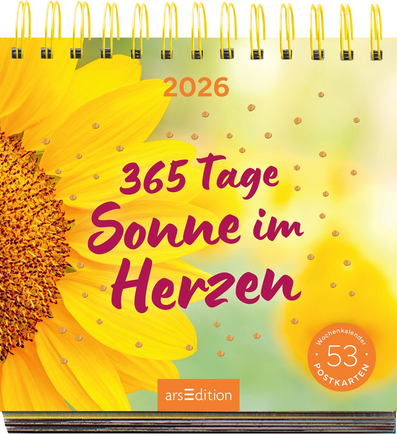 Beispielinhalt (Bild) Postkartenkalender 365 Tage Sonne im Herzen 2026