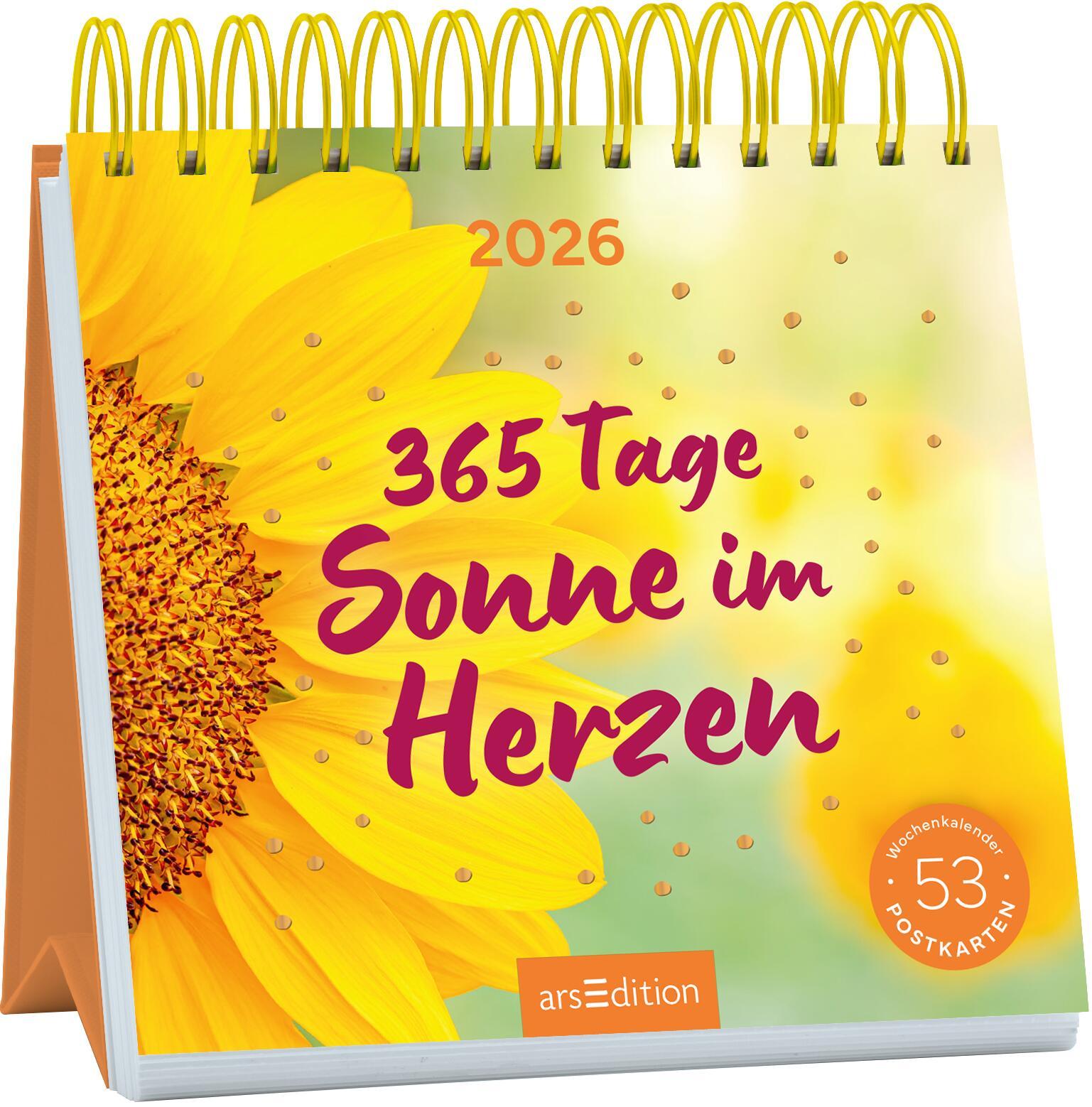 Vorderes Coverbild Postkartenkalender 365 Tage Sonne im Herzen 2026
