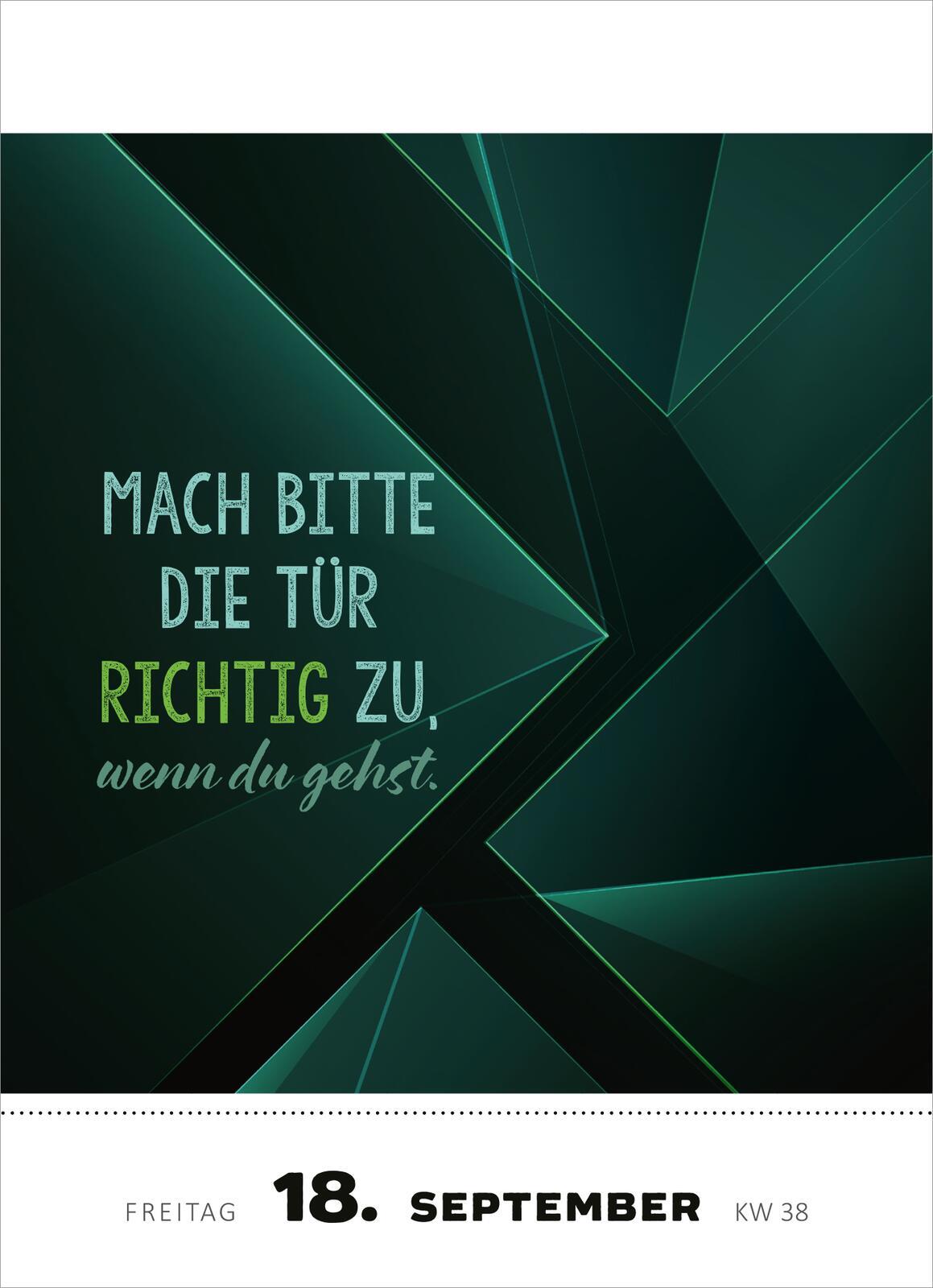 Beispielinhalt (Bild) Abreißkalender Was du heute kannst entkorken, das verschiebe nicht auf morgen. 2026