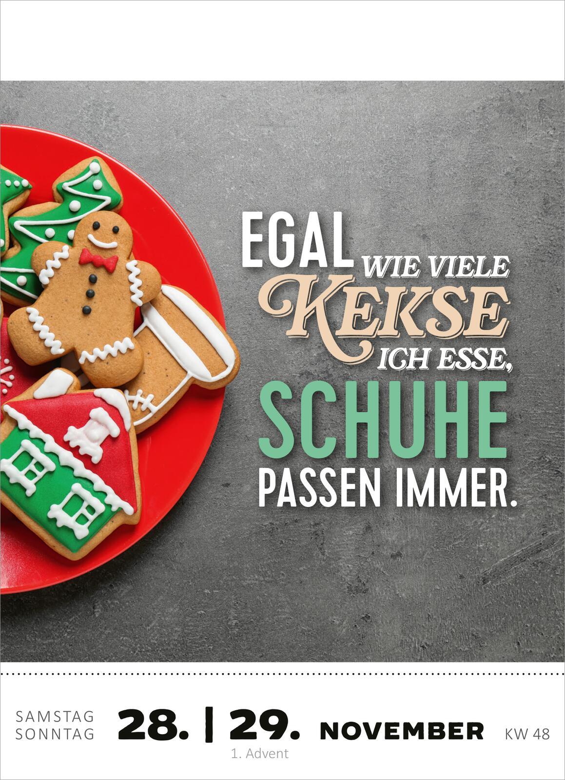 Beispielinhalt (Bild) Abreißkalender Was du heute kannst entkorken, das verschiebe nicht auf morgen. 2026
