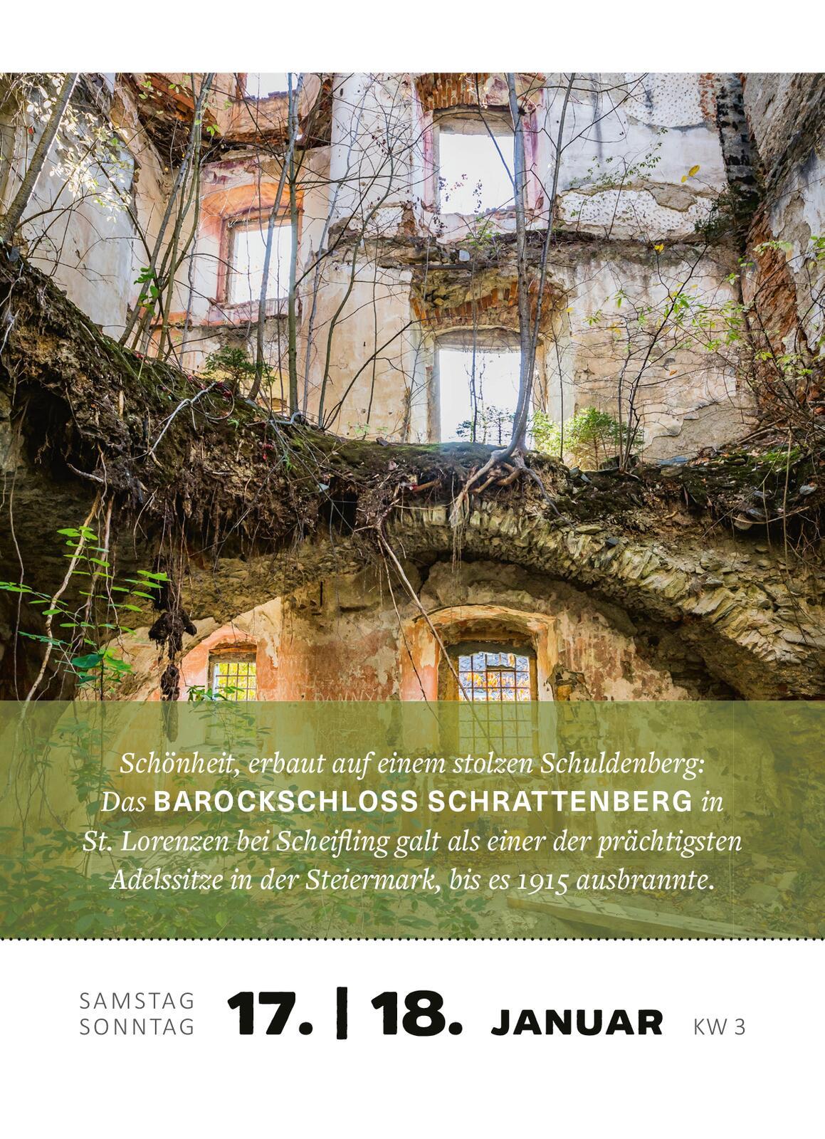 Beispielinhalt (Bild) Abreißkalender Lost Places 2026