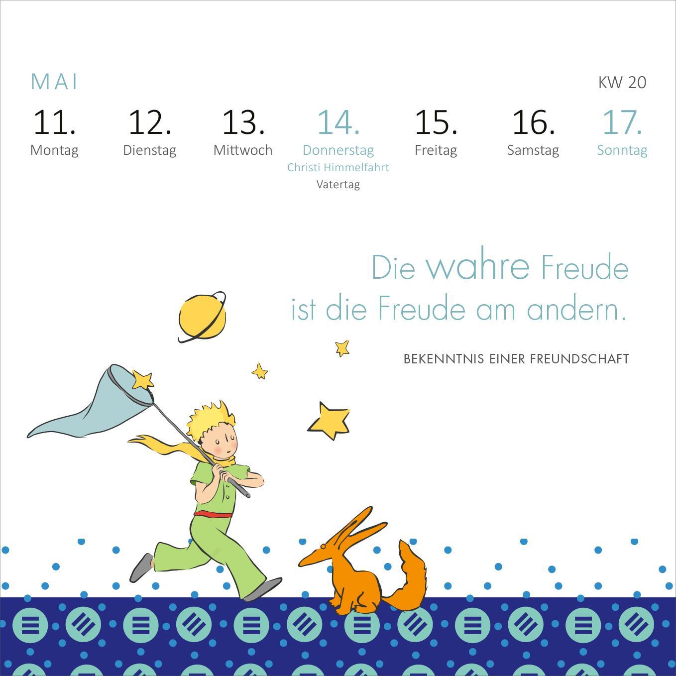 Beispielinhalt (Bild) Mini-Wochenkalender Man sieht nur mit dem Herzen gut ... 2026