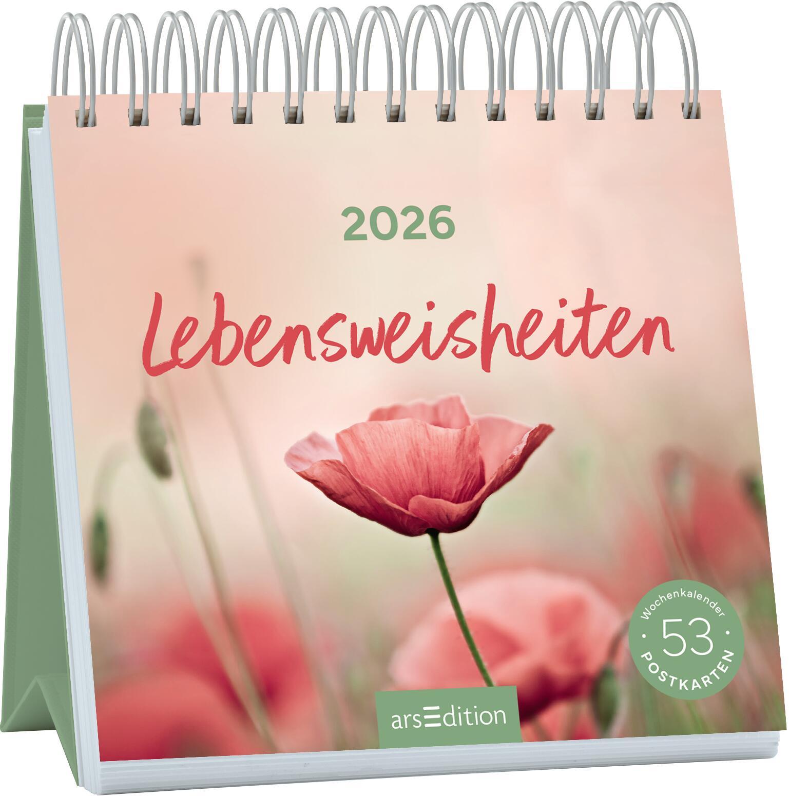 Vorderes Coverbild Postkartenkalender Lebensweisheiten 2026