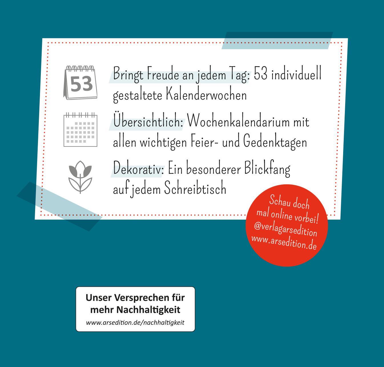 Rückseitencover Mini-Wochenkalender Gelassenheit 2026