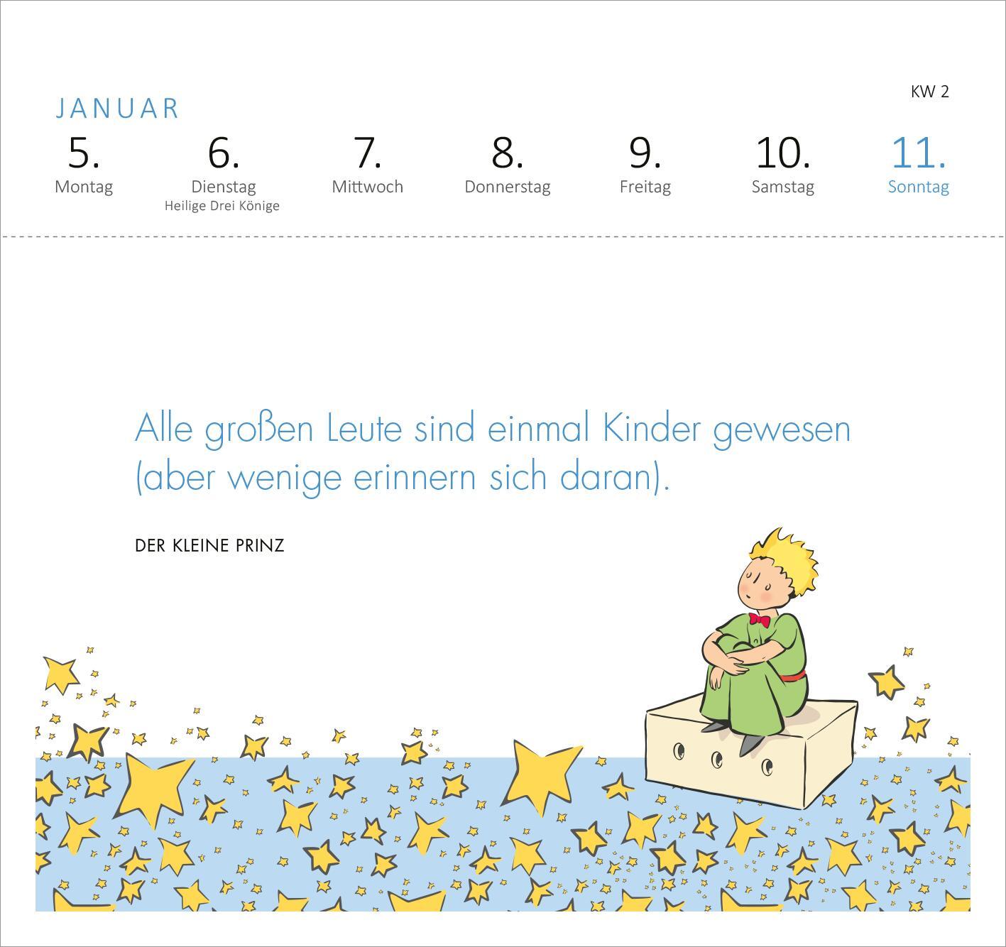 Beispielinhalt (Bild) Postkartenkalender Man sieht nur mit dem Herzen gut 2026