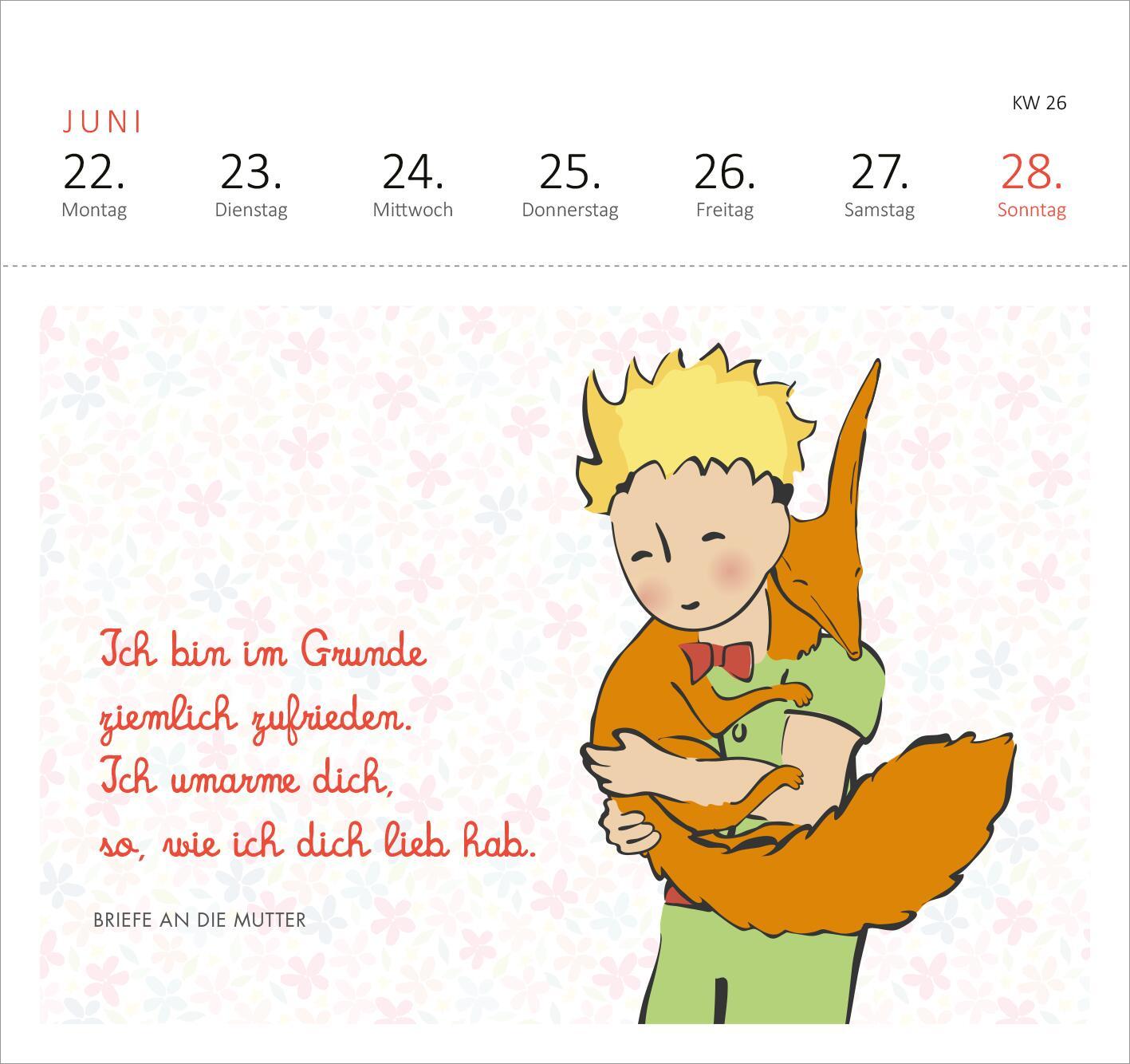 Beispielinhalt (Bild) Postkartenkalender Man sieht nur mit dem Herzen gut 2026