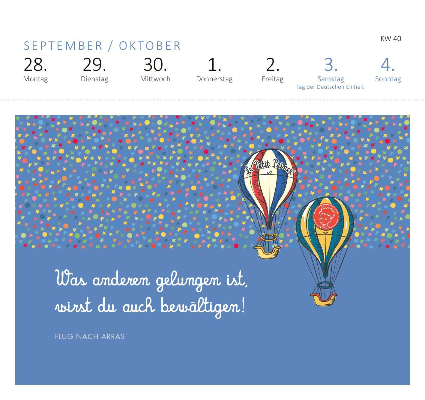 Beispielinhalt (Bild) Postkartenkalender Man sieht nur mit dem Herzen gut 2026