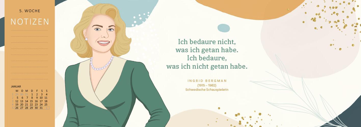 Beispielinhalt (Bild) Tischkalender Kluge Frauen, die die Welt und uns inspirieren 2026