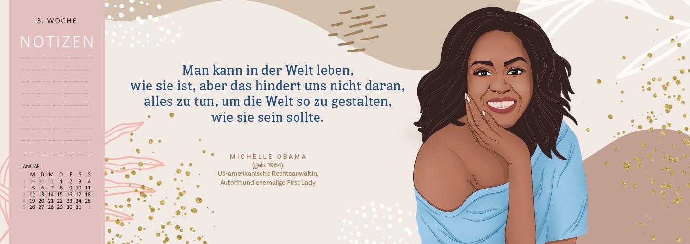 Beispielinhalt (Bild) Tischkalender Kluge Frauen, die die Welt und uns inspirieren 2026
