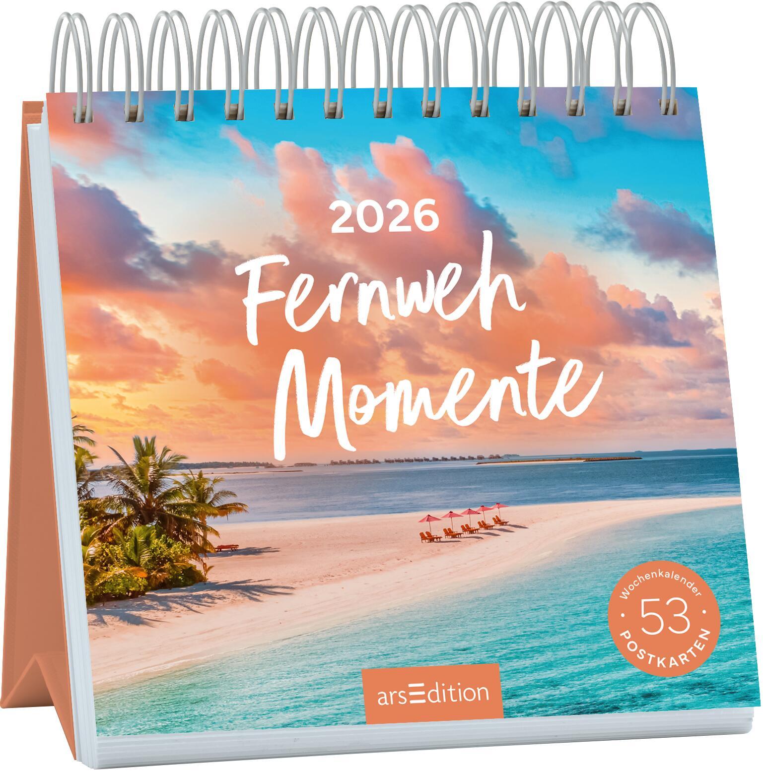 Vorderes Coverbild Postkartenkalender Fernwehmomente 2026