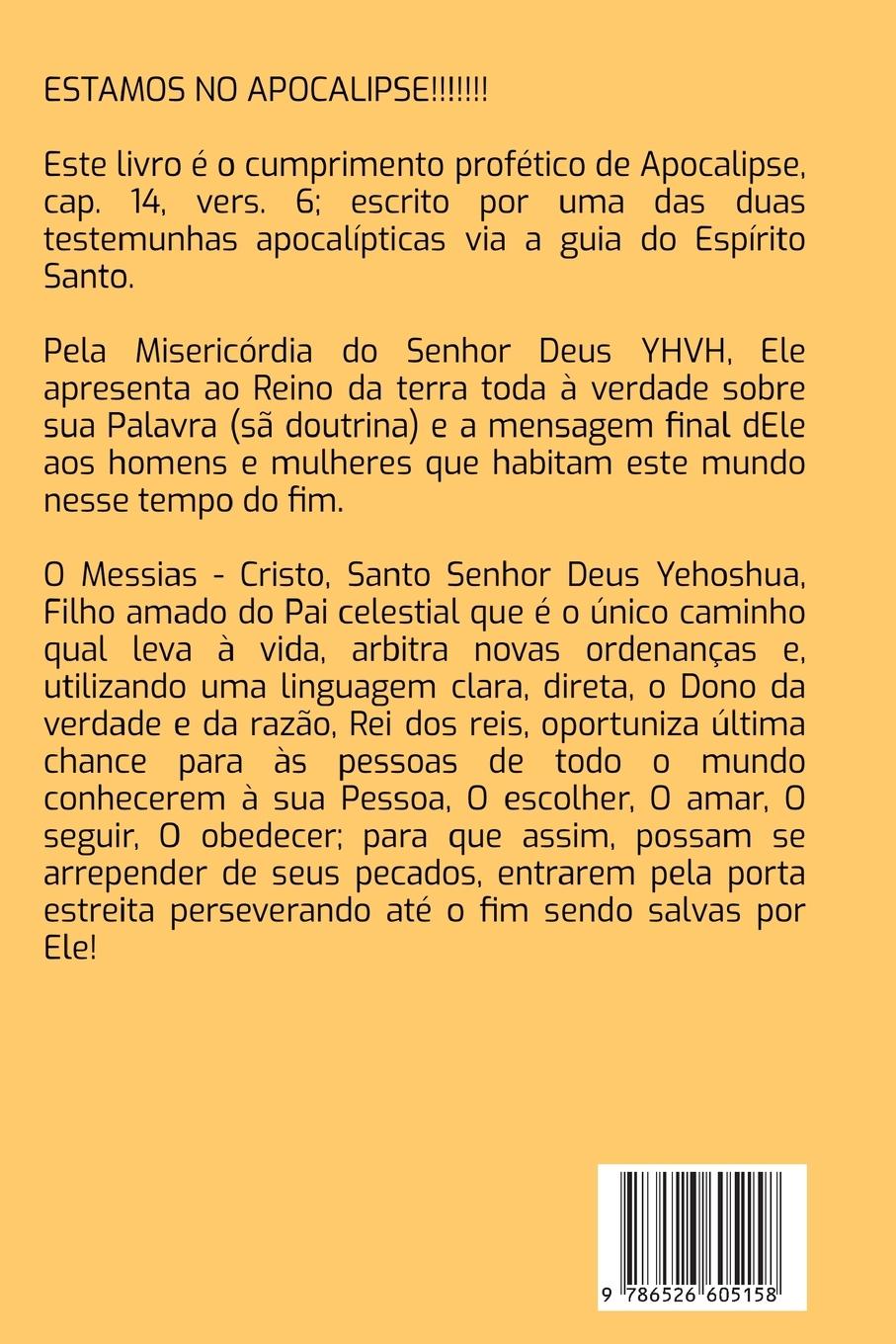 Rückseitencover Testemunho Real Do Senhor Deus Yhvh